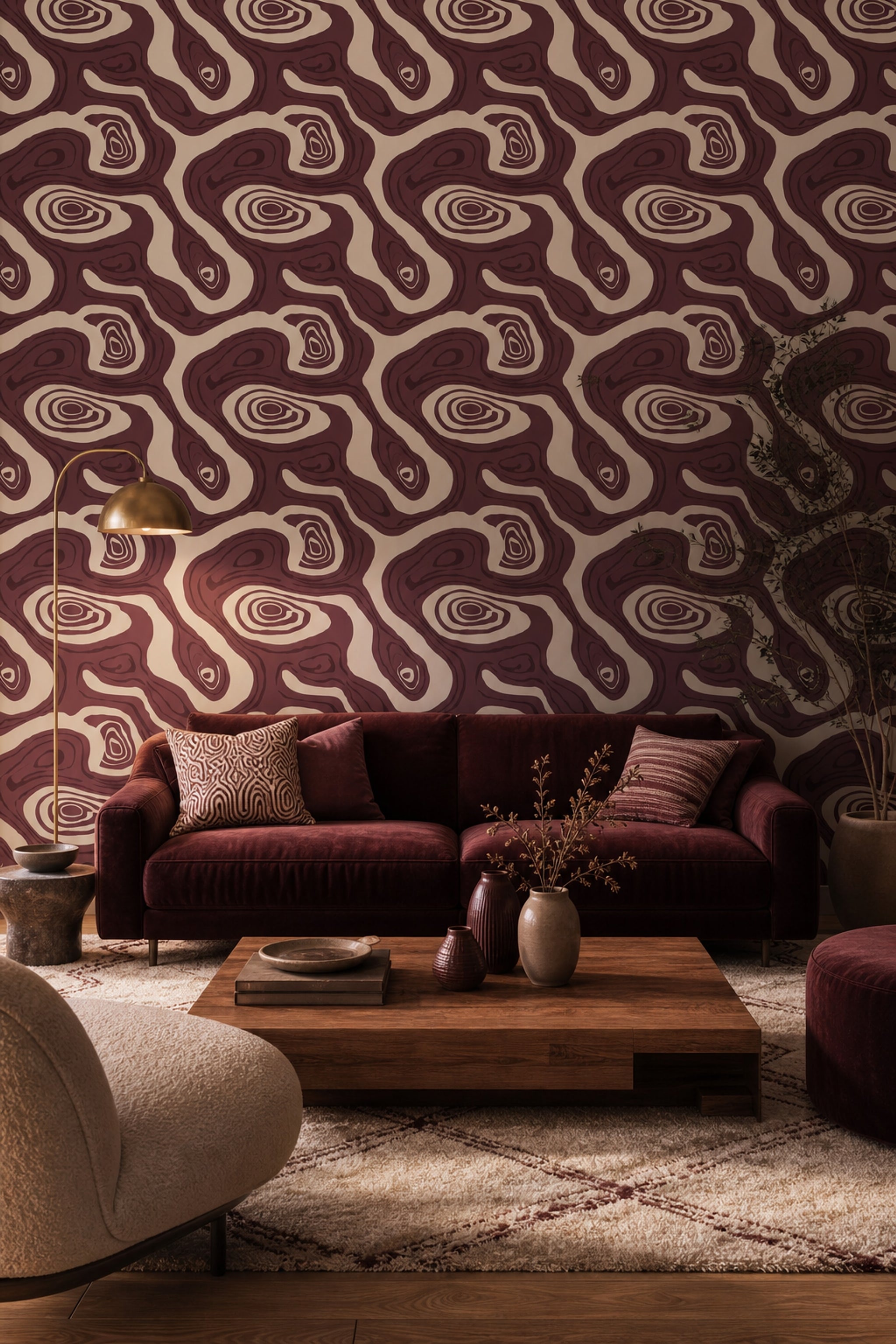 Topographic Lines Wallpaper Contour Map Geologic Strata Decorative Mural