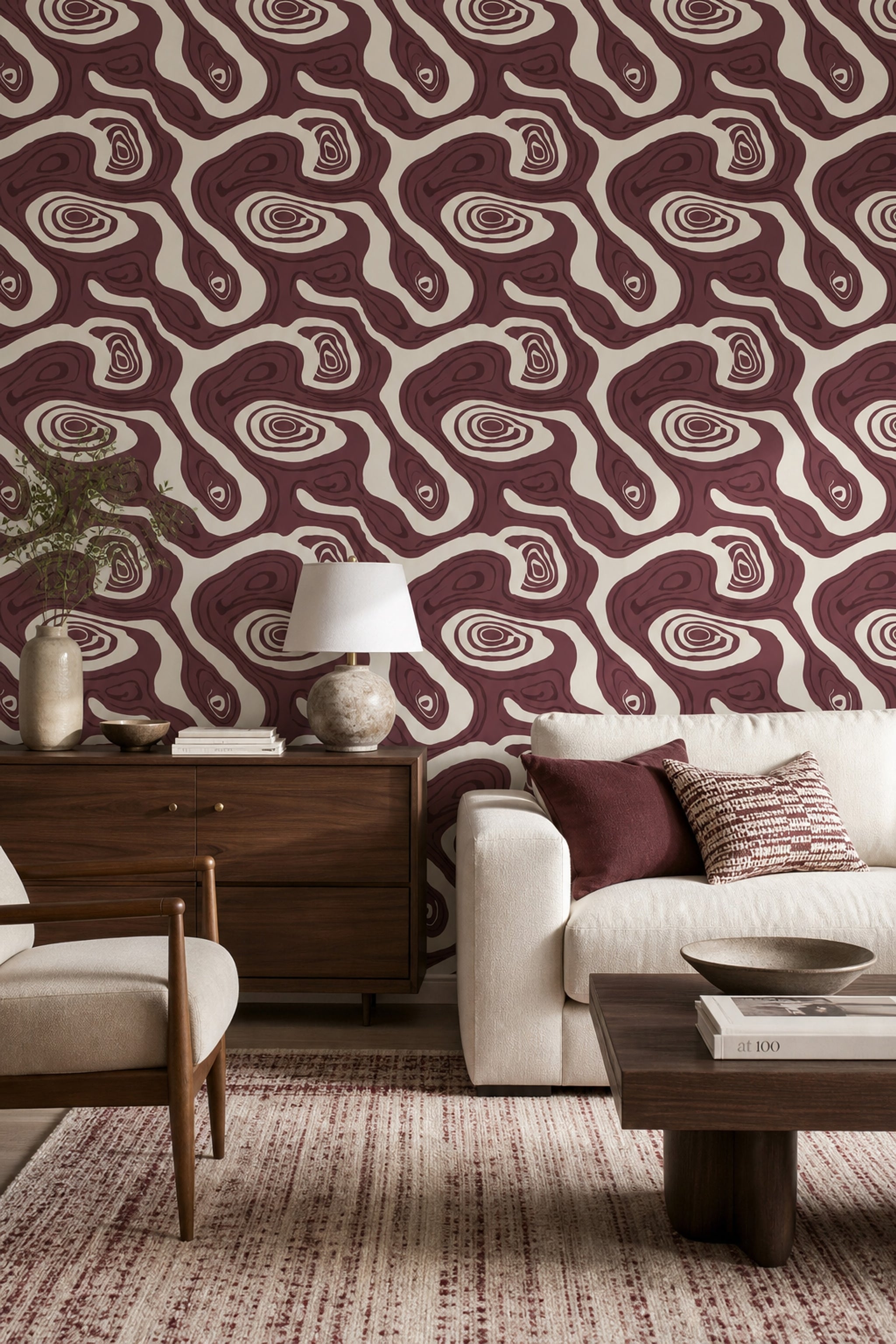 Topographic Lines Wallpaper Contour Map Geologic Strata Decorative Mural