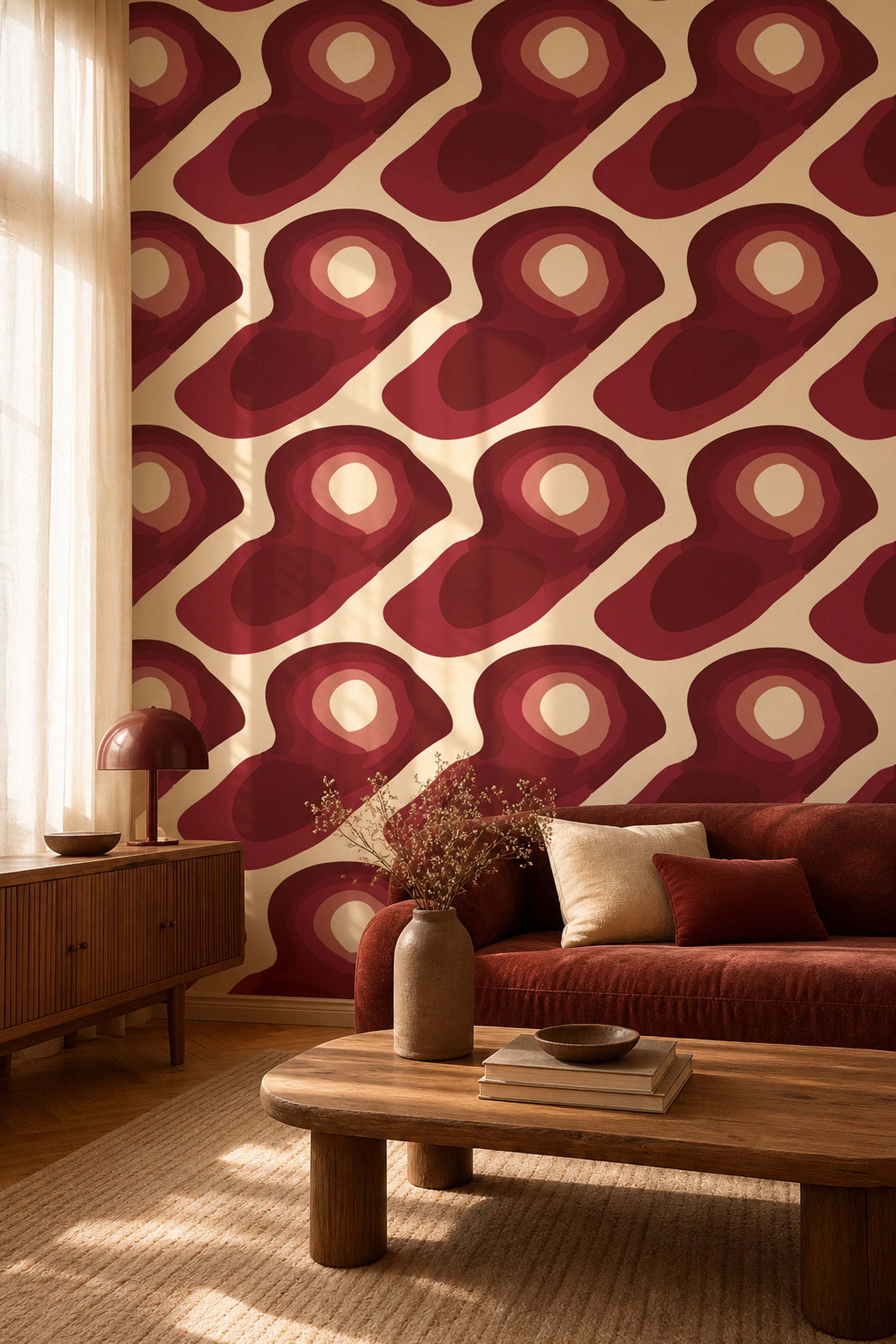 Mid Century Modern Wallpaper Retro Removable Abstract Wall Double Roll