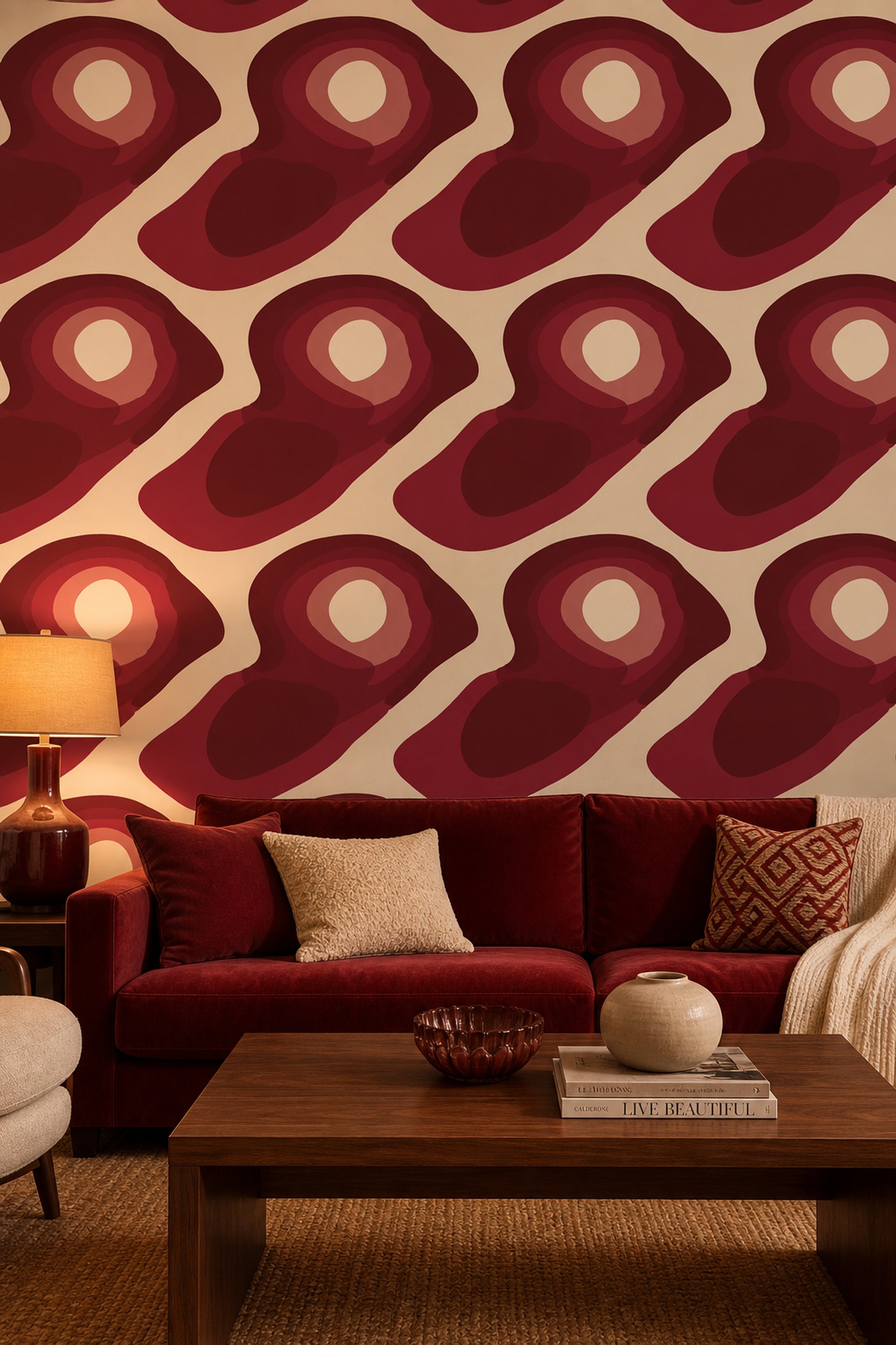 Mid Century Modern Wallpaper Retro Removable Abstract Wall Double Roll