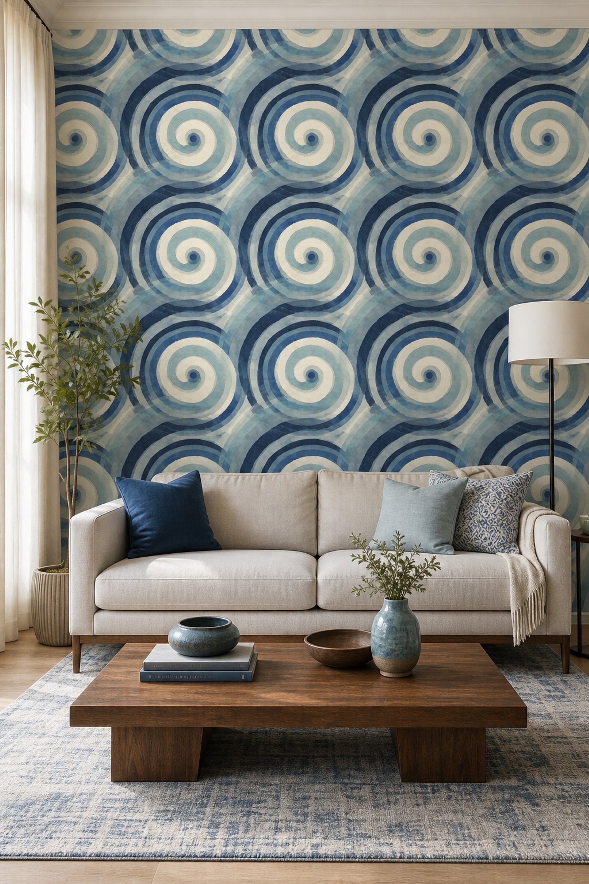 Watercolor Texture Wallpaper Mid Century Modern Decorative Mural