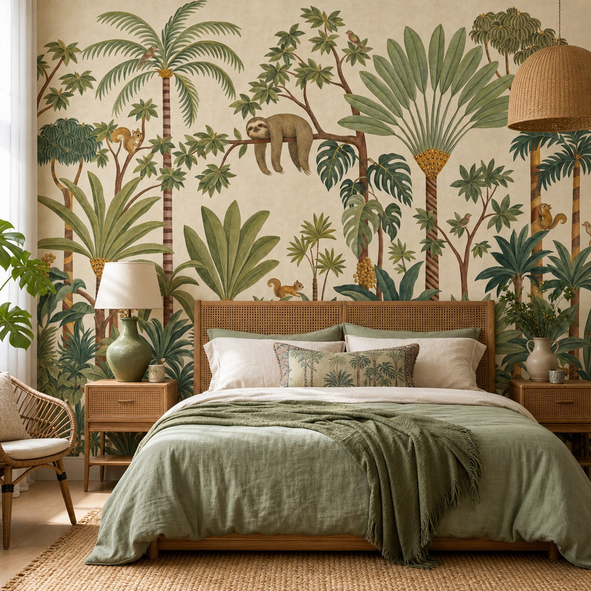 Paper Texture Wallpaper Tropical Botanical Wall Mural