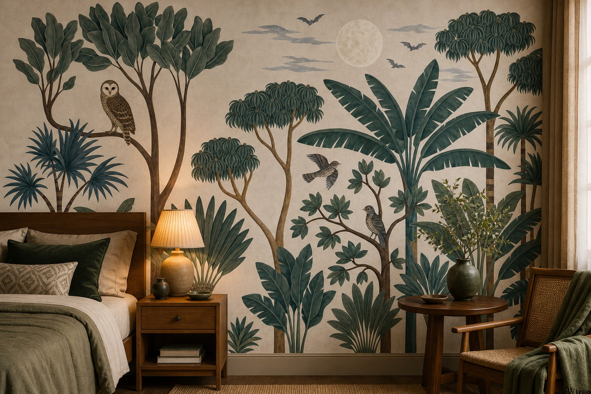 Tropical Jungle Wallpaper Botanical Mural Palm Trees Wall Mural