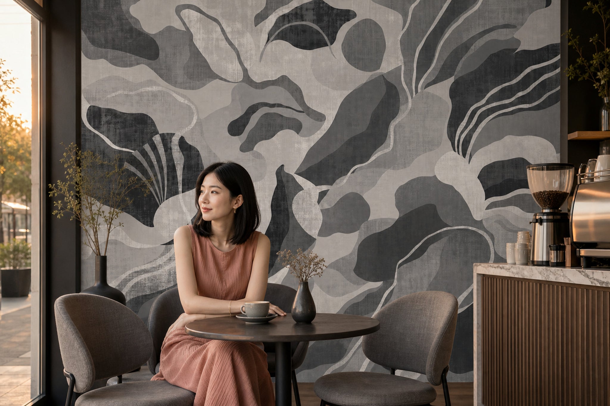 Organic Shapes Wallpaper Abstract Camouflage Removable Wall Decor
