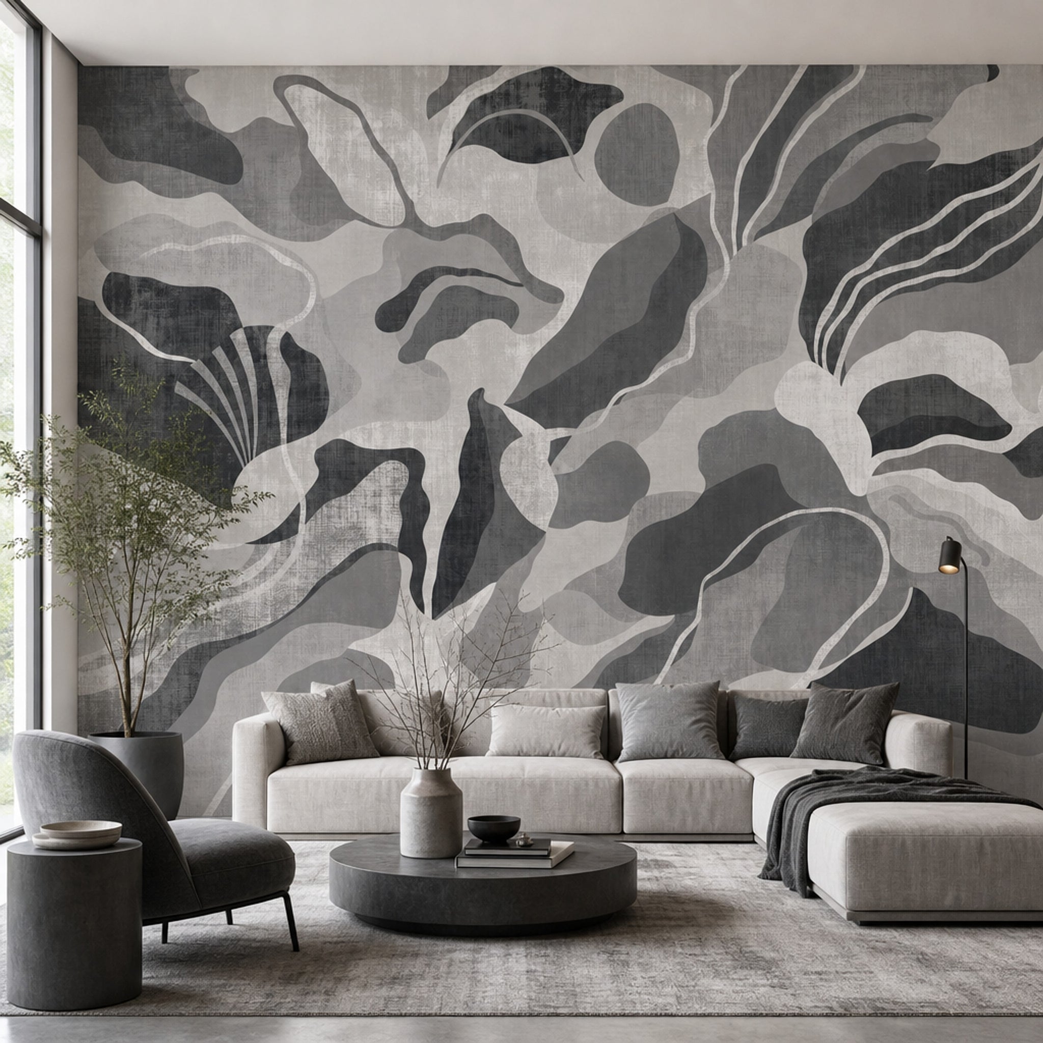Organic Shapes Wallpaper Abstract Camouflage Removable Wall Decor