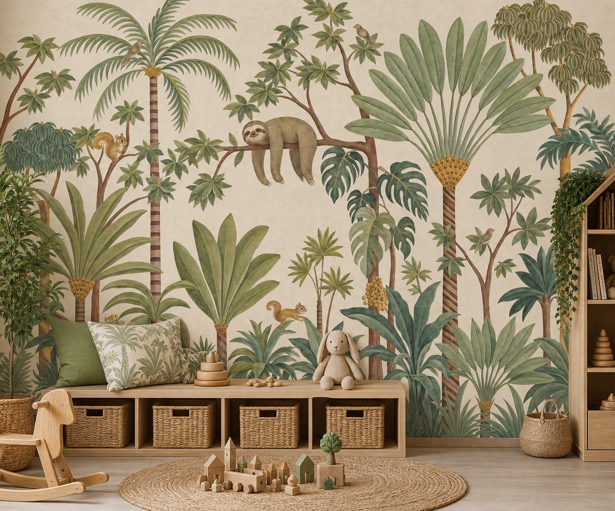 Paper Texture Wallpaper Tropical Botanical Wall Mural