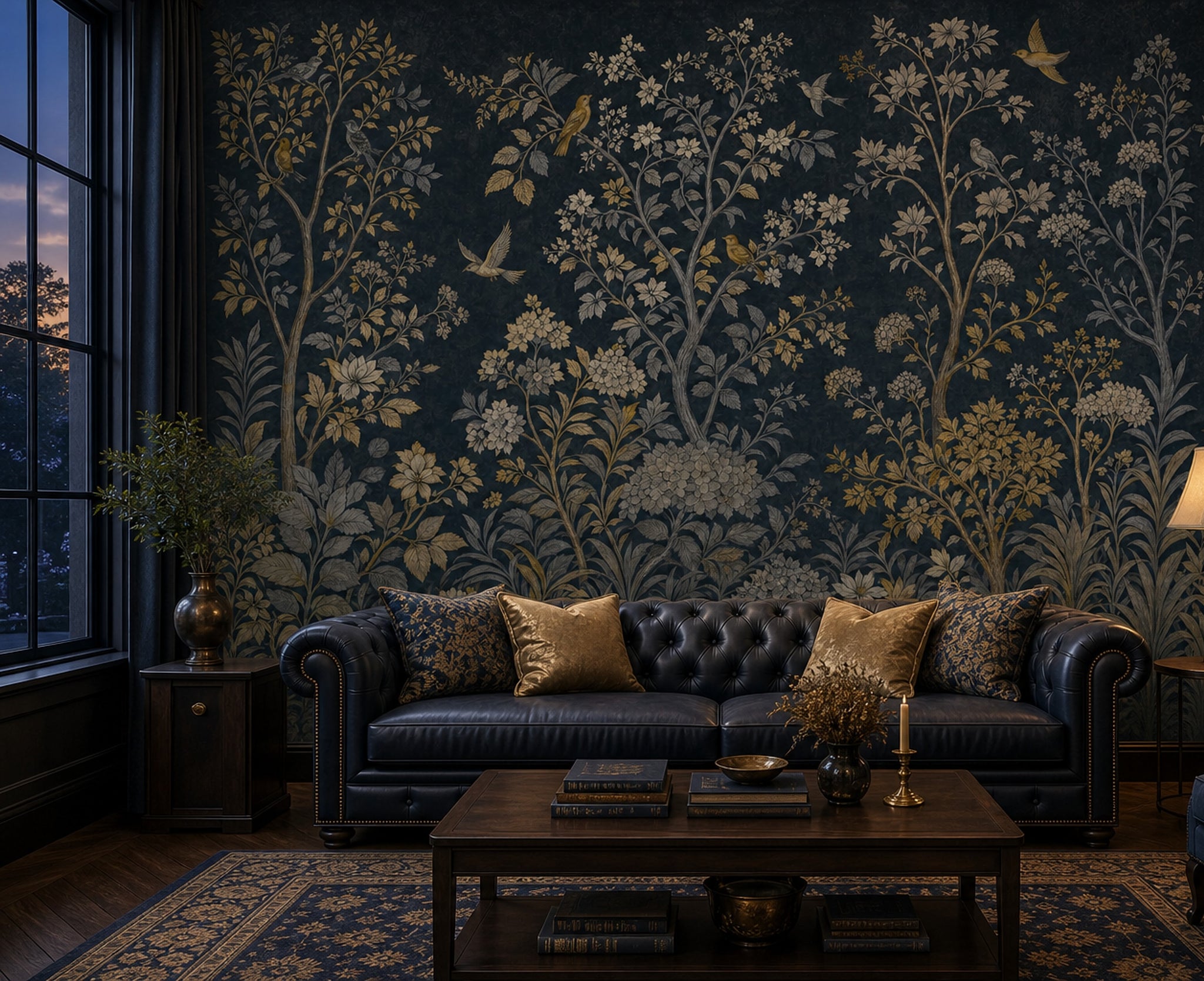 Botanical Wallpaper Vintage Toile Wall Mural