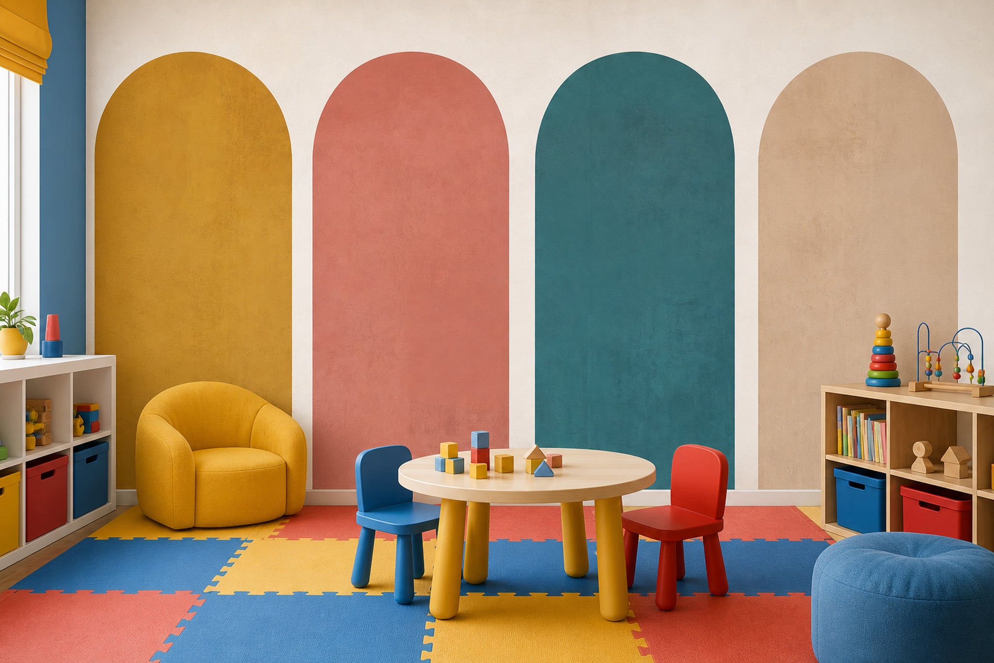 Mid Century Modern Wallpaper Paper Texture Removable Wall Decor