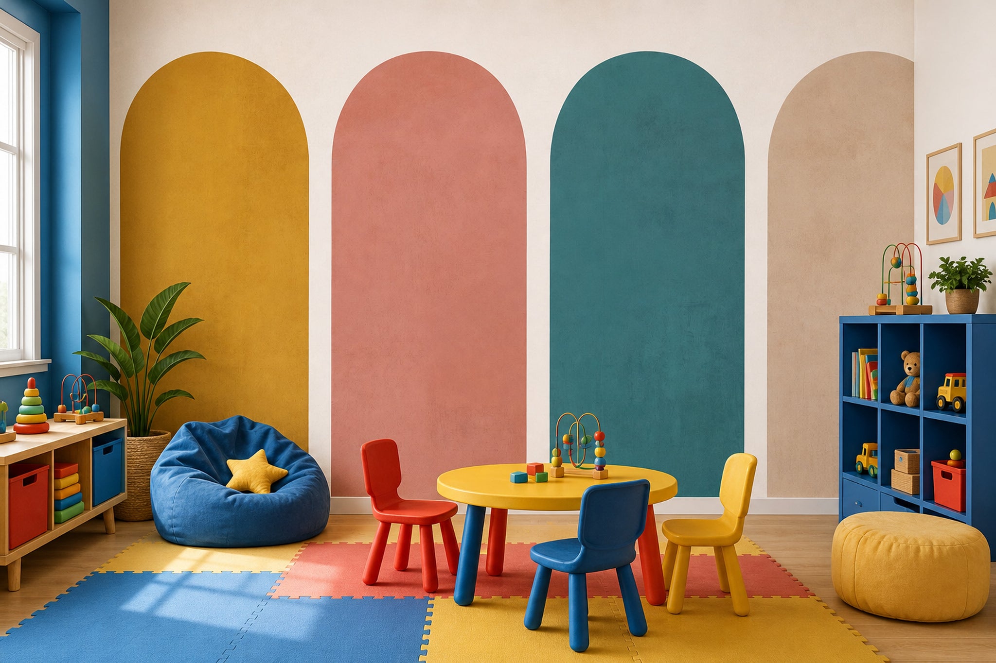 Mid Century Modern Wallpaper Paper Texture Removable Wall Decor