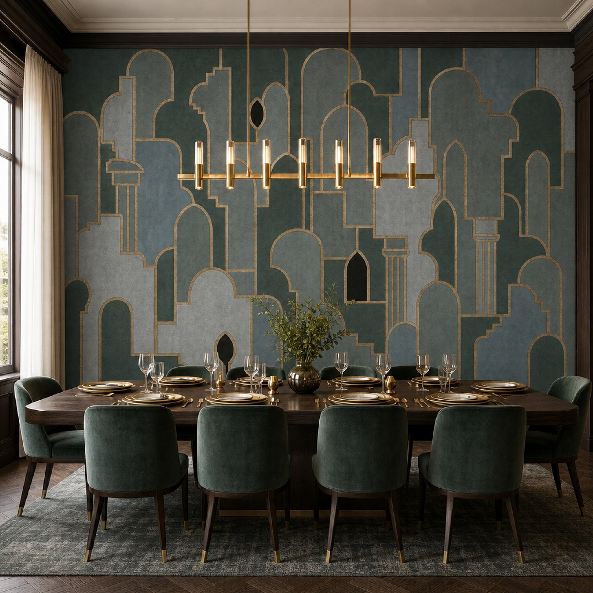 Muted Green Wallpaper Olive Forest Green Wall Mural