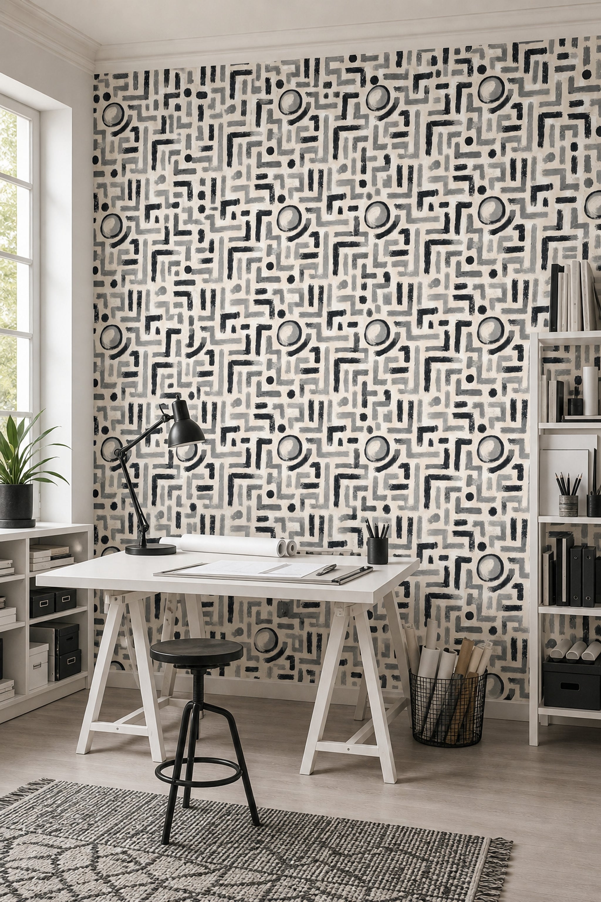 Mid Century Modern Wallpaper Modernist Retro Removable Wall Decor