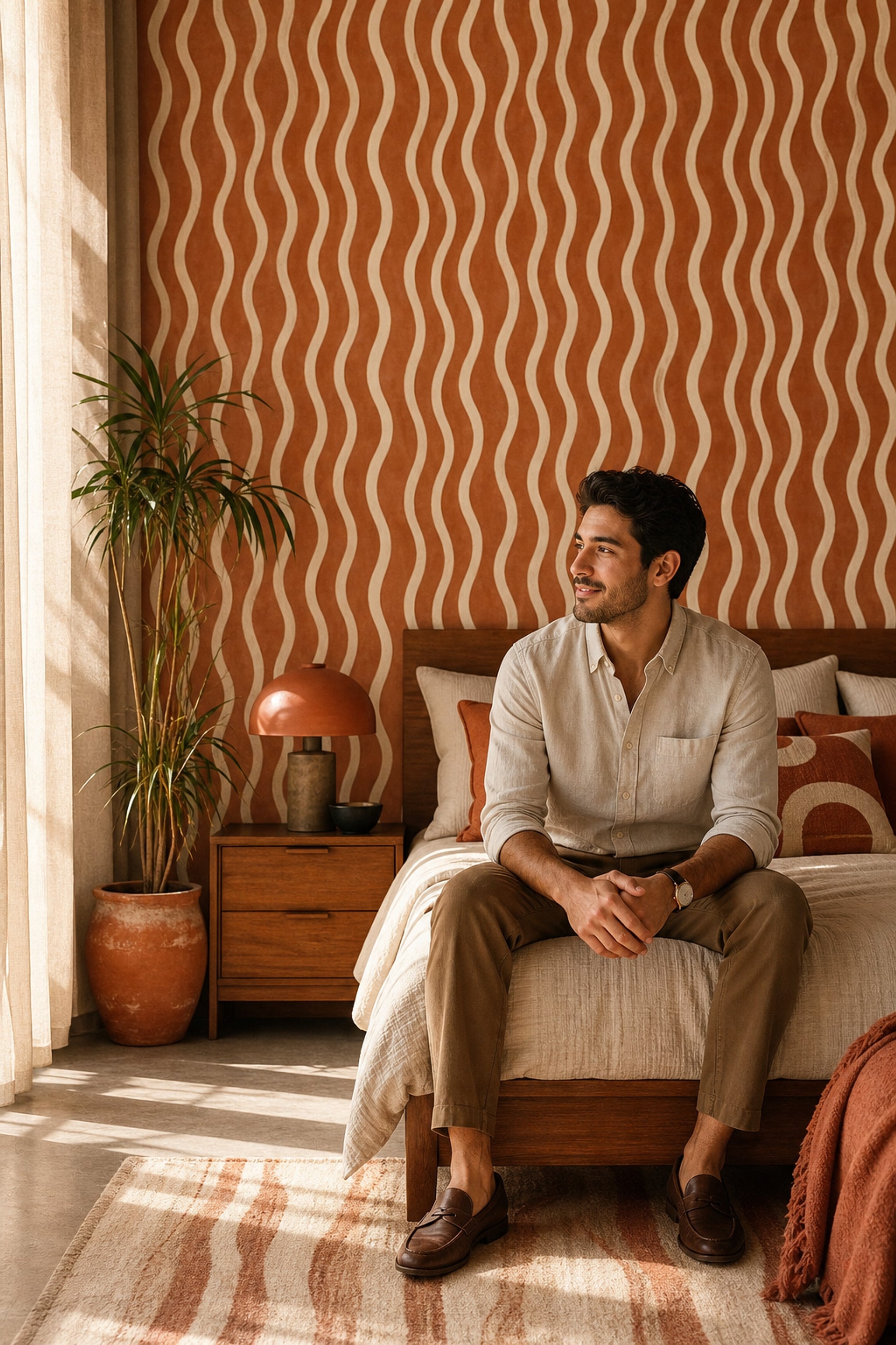 Abstract Pattern Wallpaper Modern Abstract Warm Decorative Mural