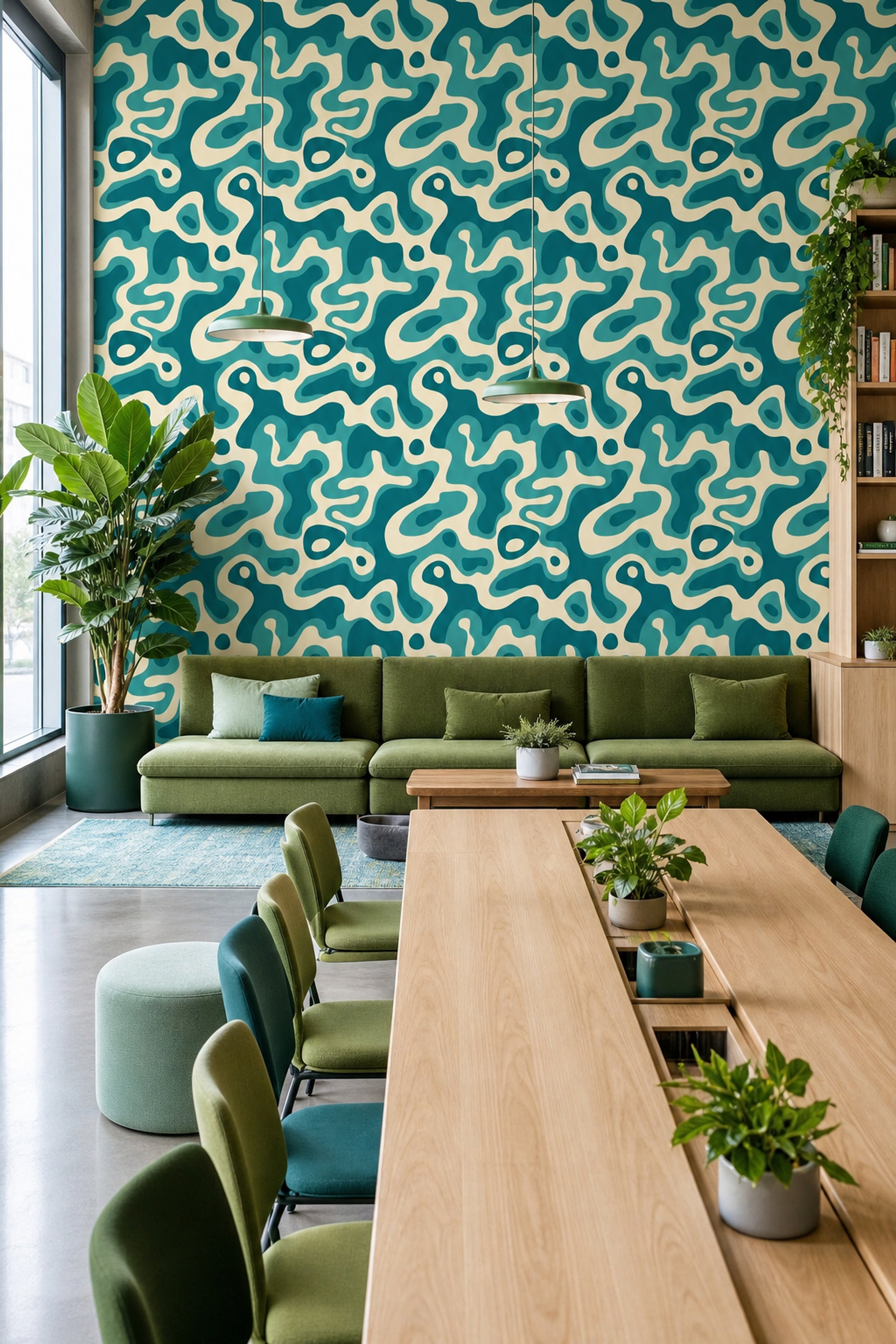 Mid Century Modern Wallpaper Retro Removable Modern Wall Double Roll