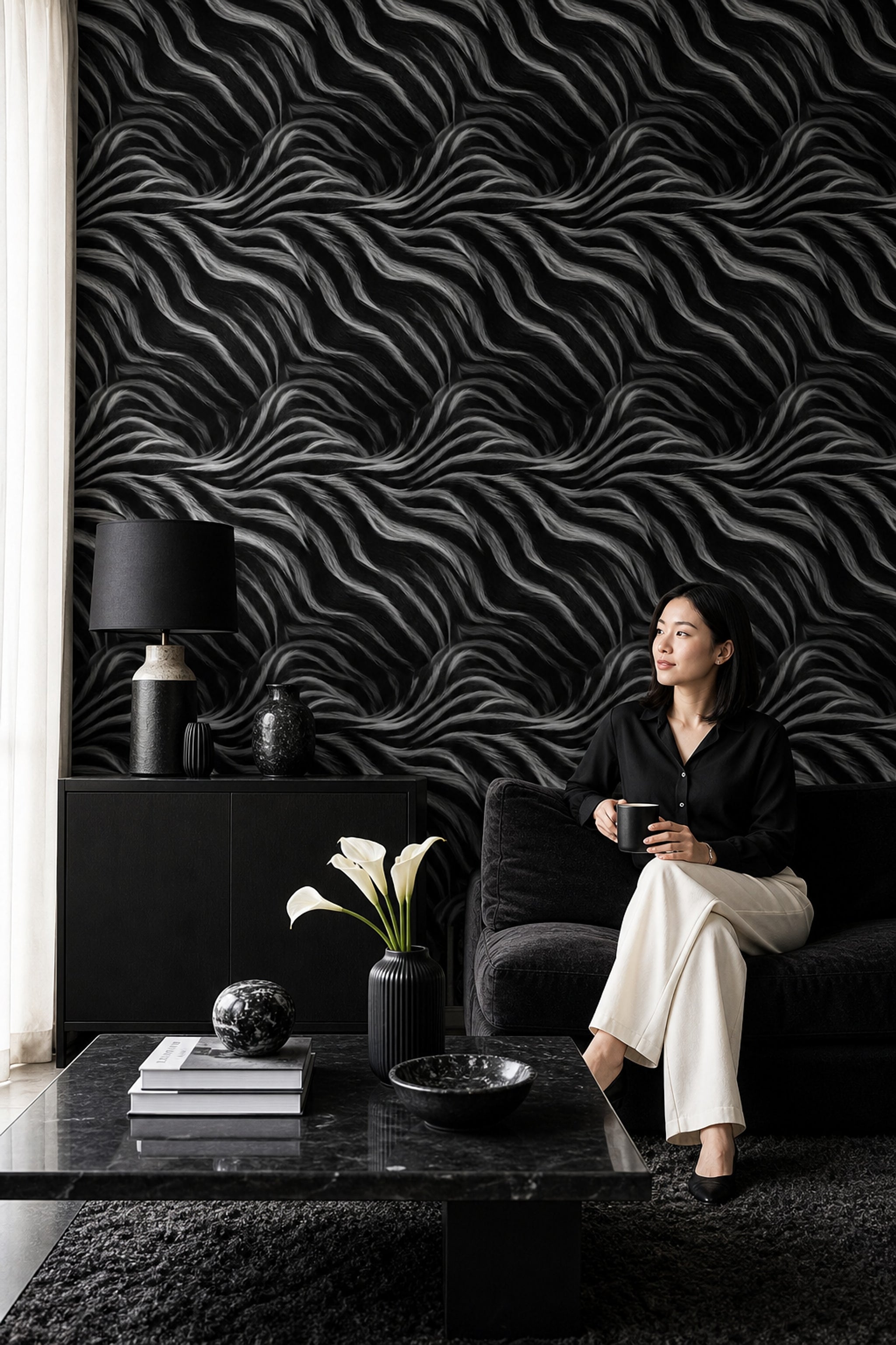 Zebra Wallpaper Animal Print Removable Black And White Wall Double Roll