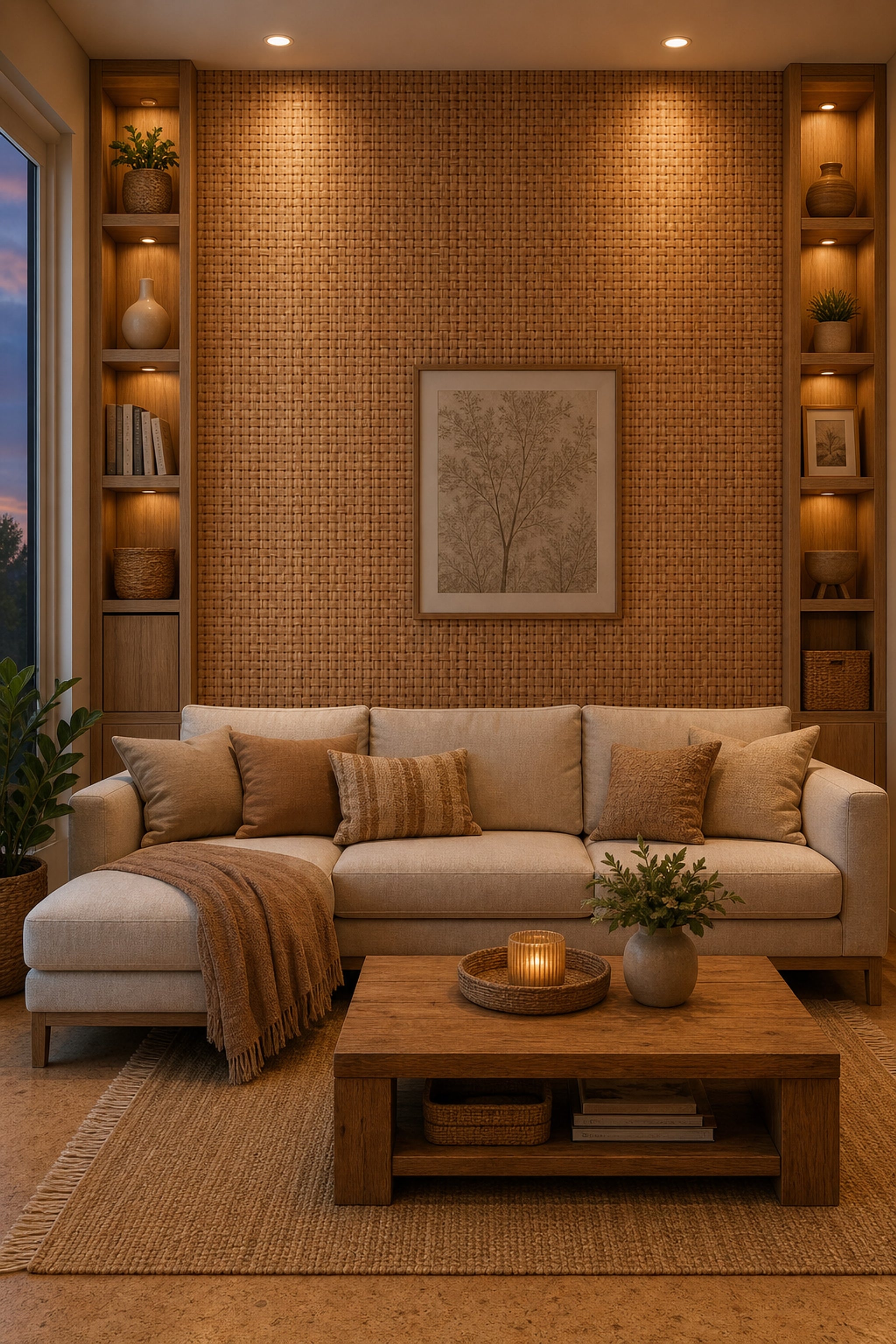 Woven Texture Wallpaper Basket Weave Removable Rattan Wall Double Roll