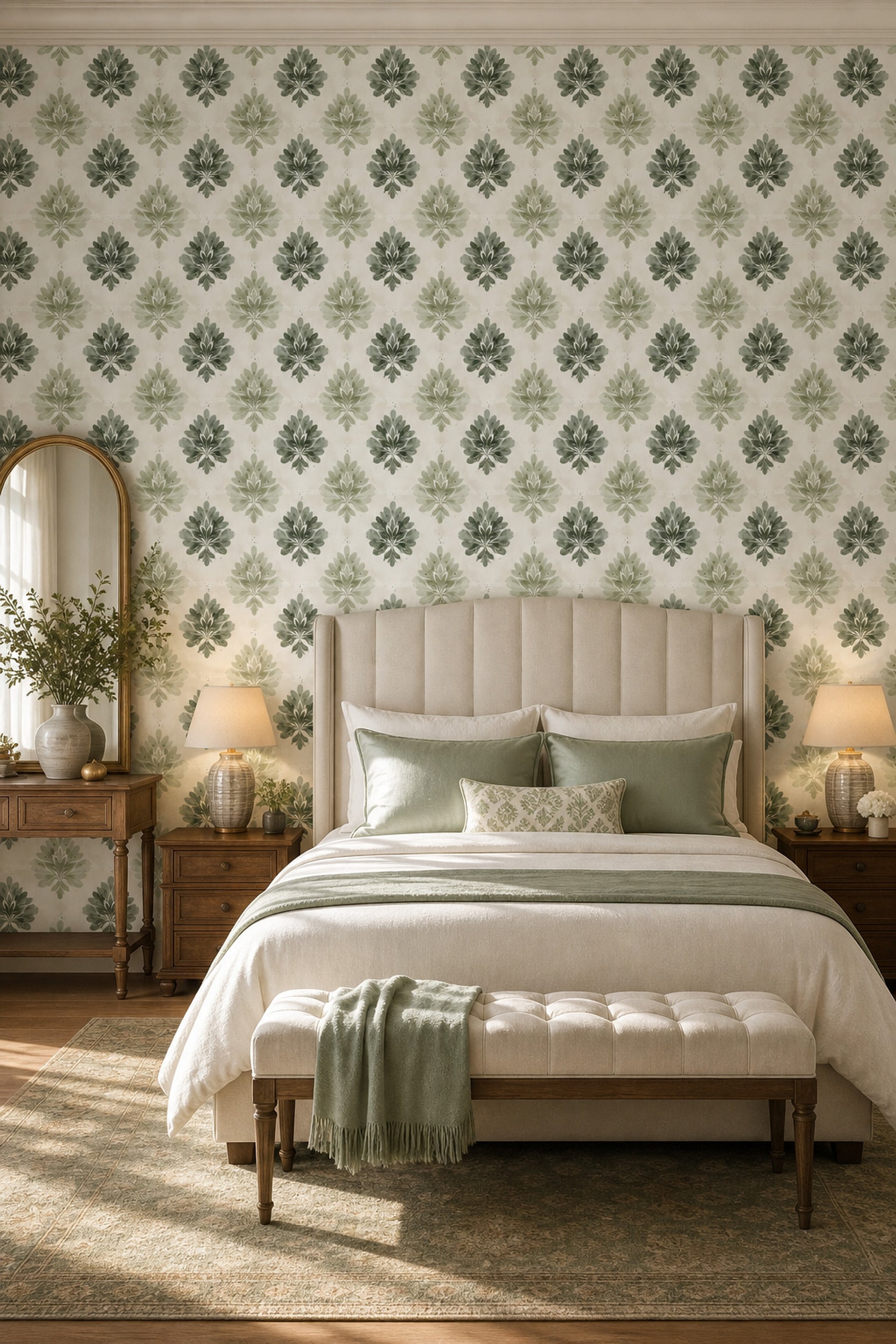 Paper Texture Wallpaper Watercolor Botanical Removable Wall Decor