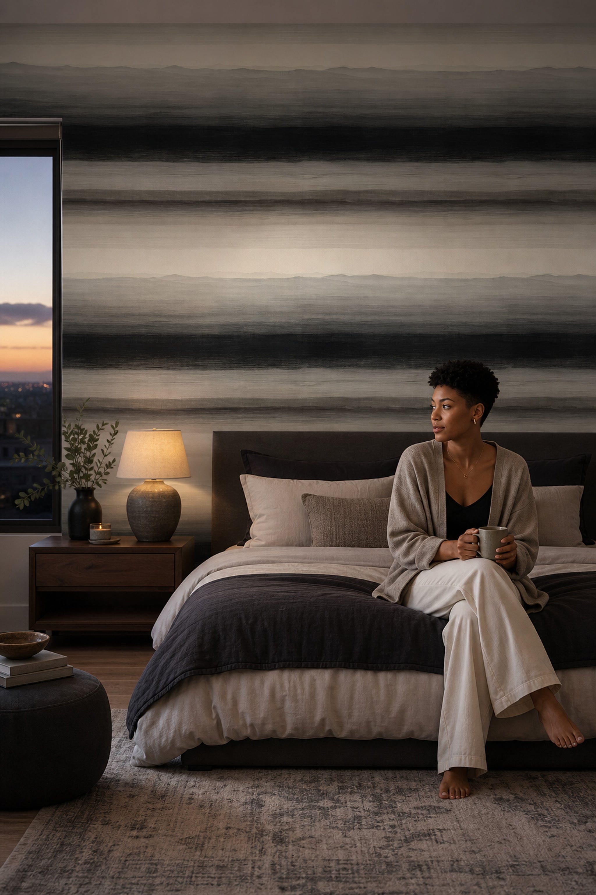 Minimalist Landscape Wallpaper Abstract Horizon Soft Gradient Decorative Mural