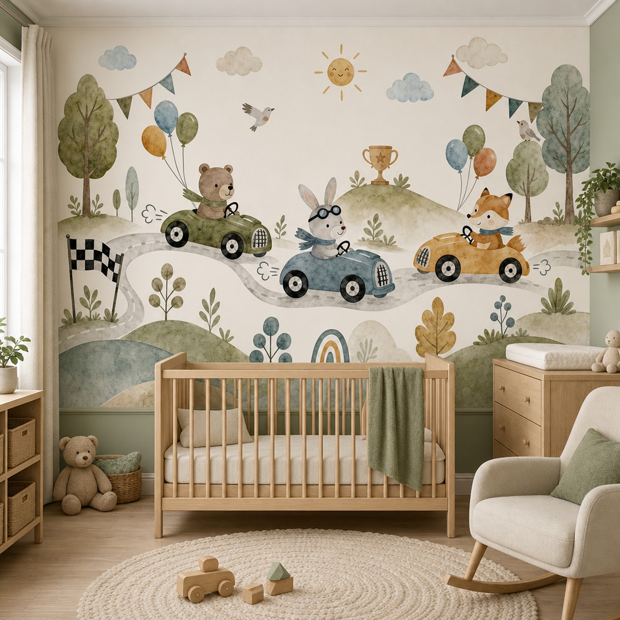 Watercolor Texture Wallpaper Pastel Removable Kids Wall Decor
