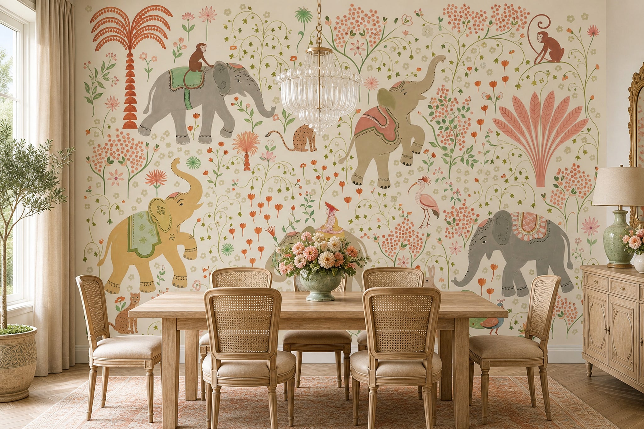 Whimsical Wallpaper Elephants Global Inspired Wall Mural