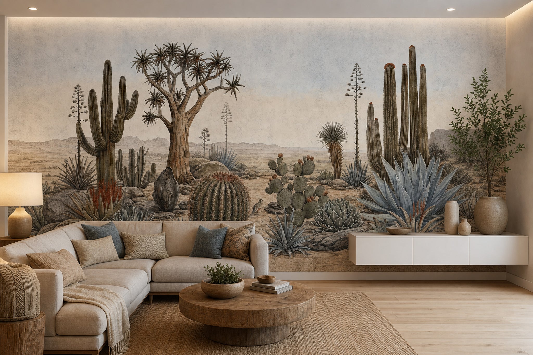 Desert Landscape Wallpaper Cactus Southwestern Wall Mural