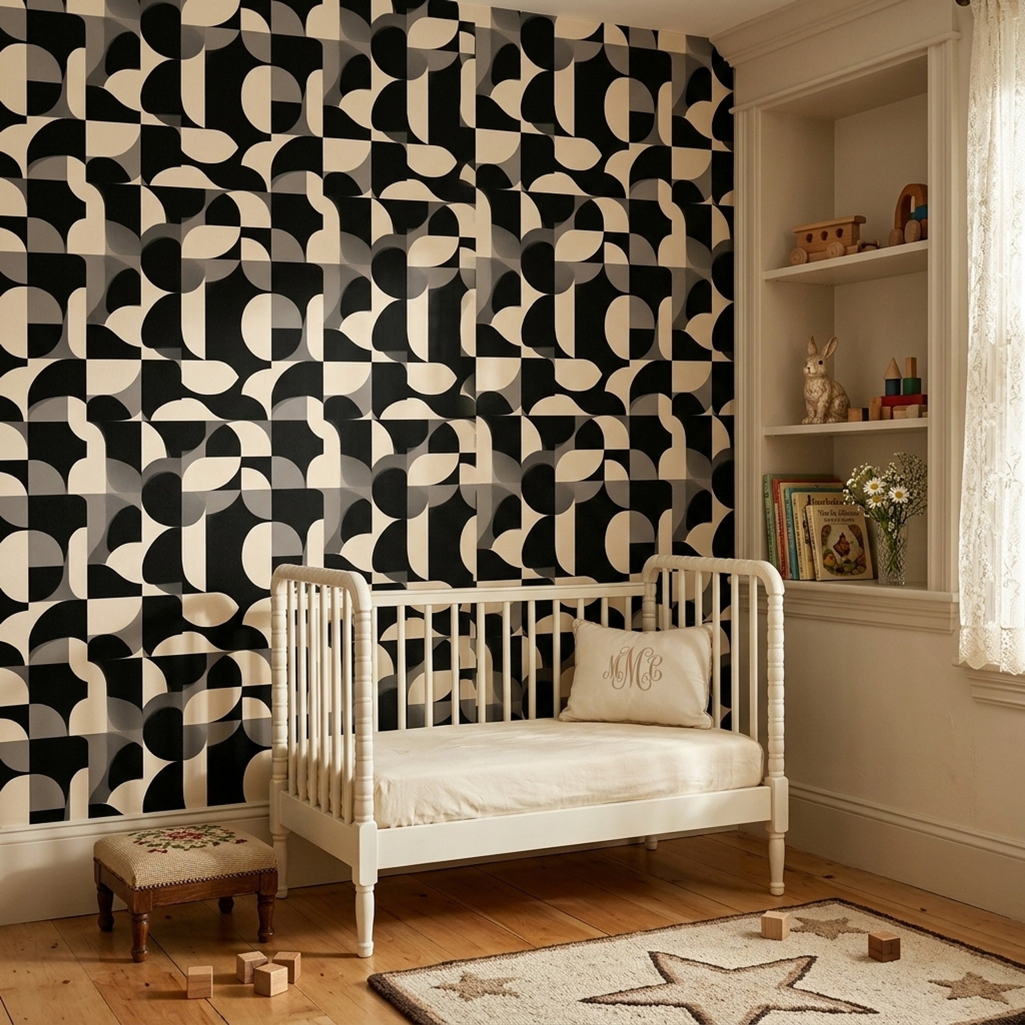 Mid Century Modern Wallpaper Geometric Abstract Decorative Mural