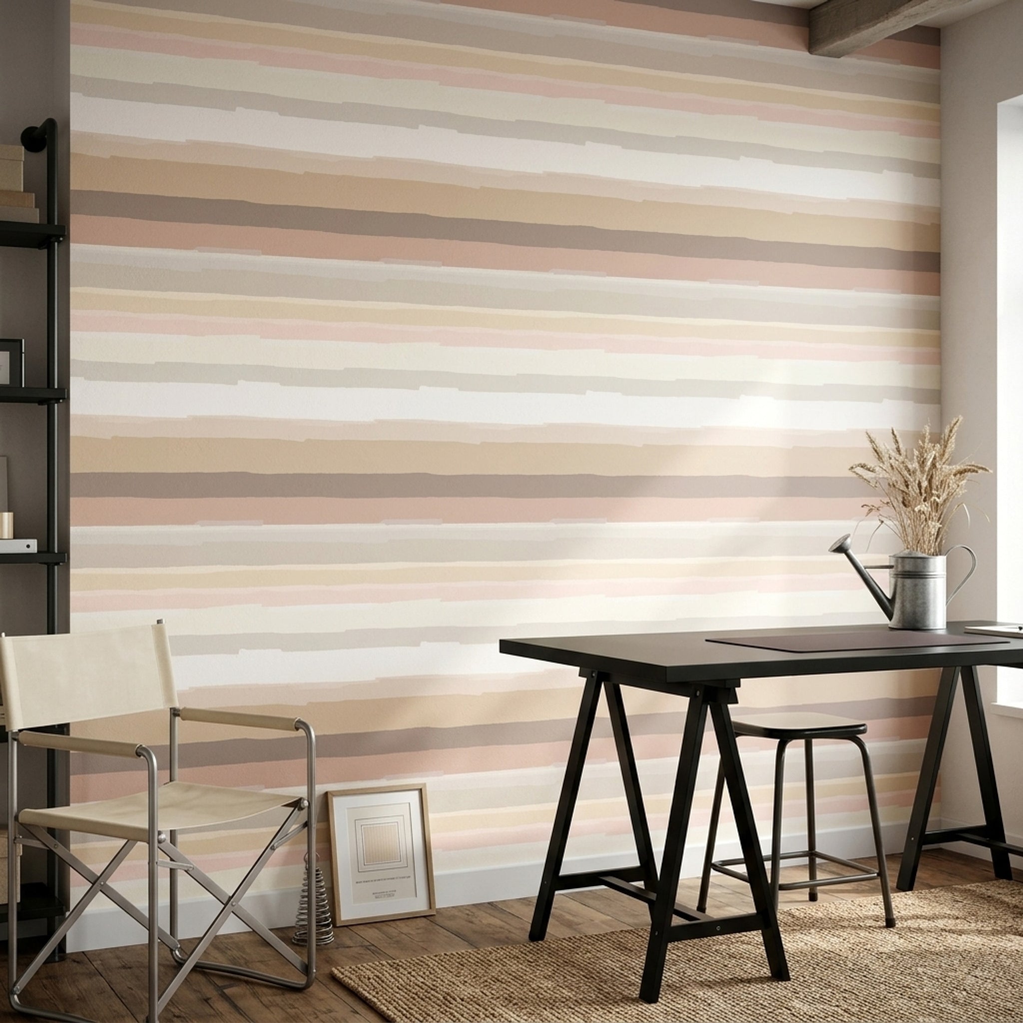 Abstract Stripes Wallpaper Watercolor Wash Modern Wallpaper Removable Wall Decor