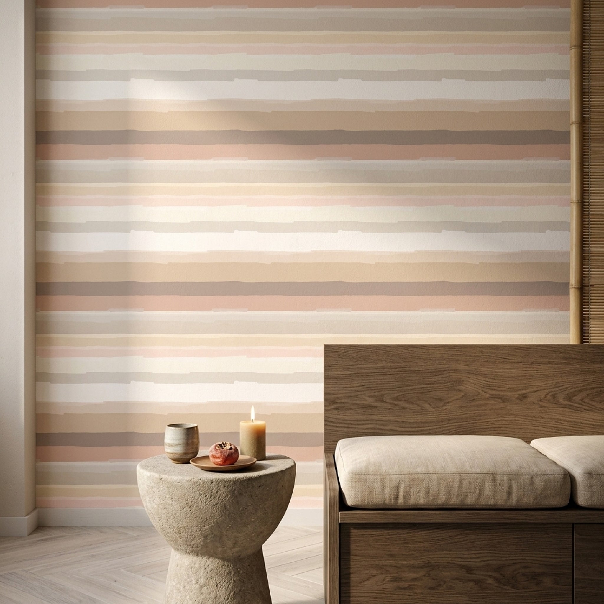 Abstract Stripes Wallpaper Watercolor Wash Modern Wallpaper Removable Wall Decor