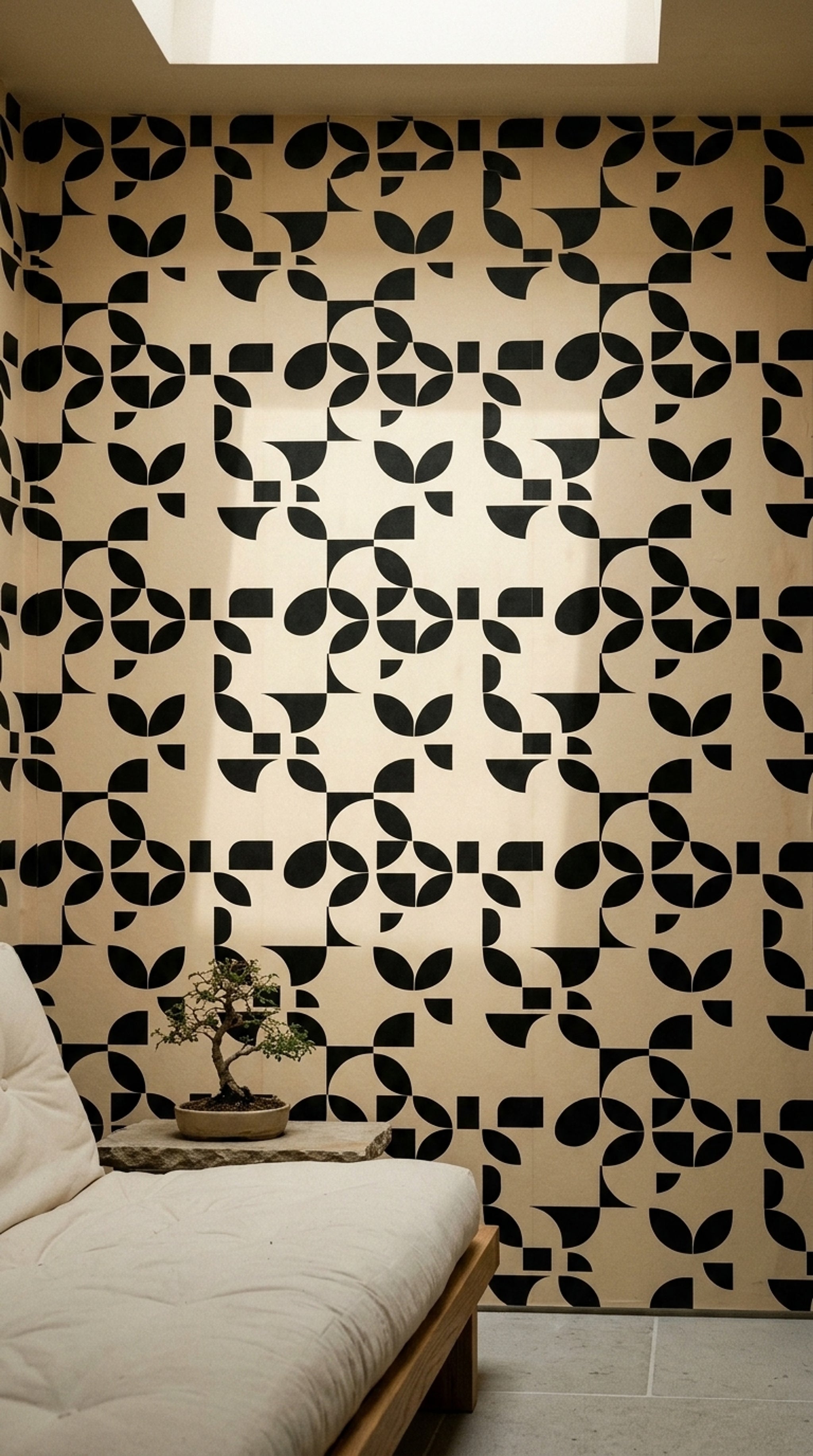 Mid Century Modern Wallpaper Geometric Removable Minimalist Wall Double Roll