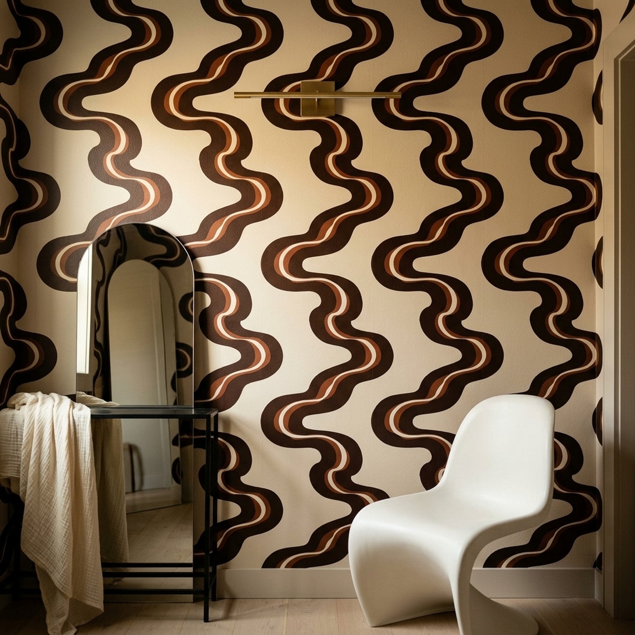 Mid Century Modern Wallpaper Retro Removable Wall Decor