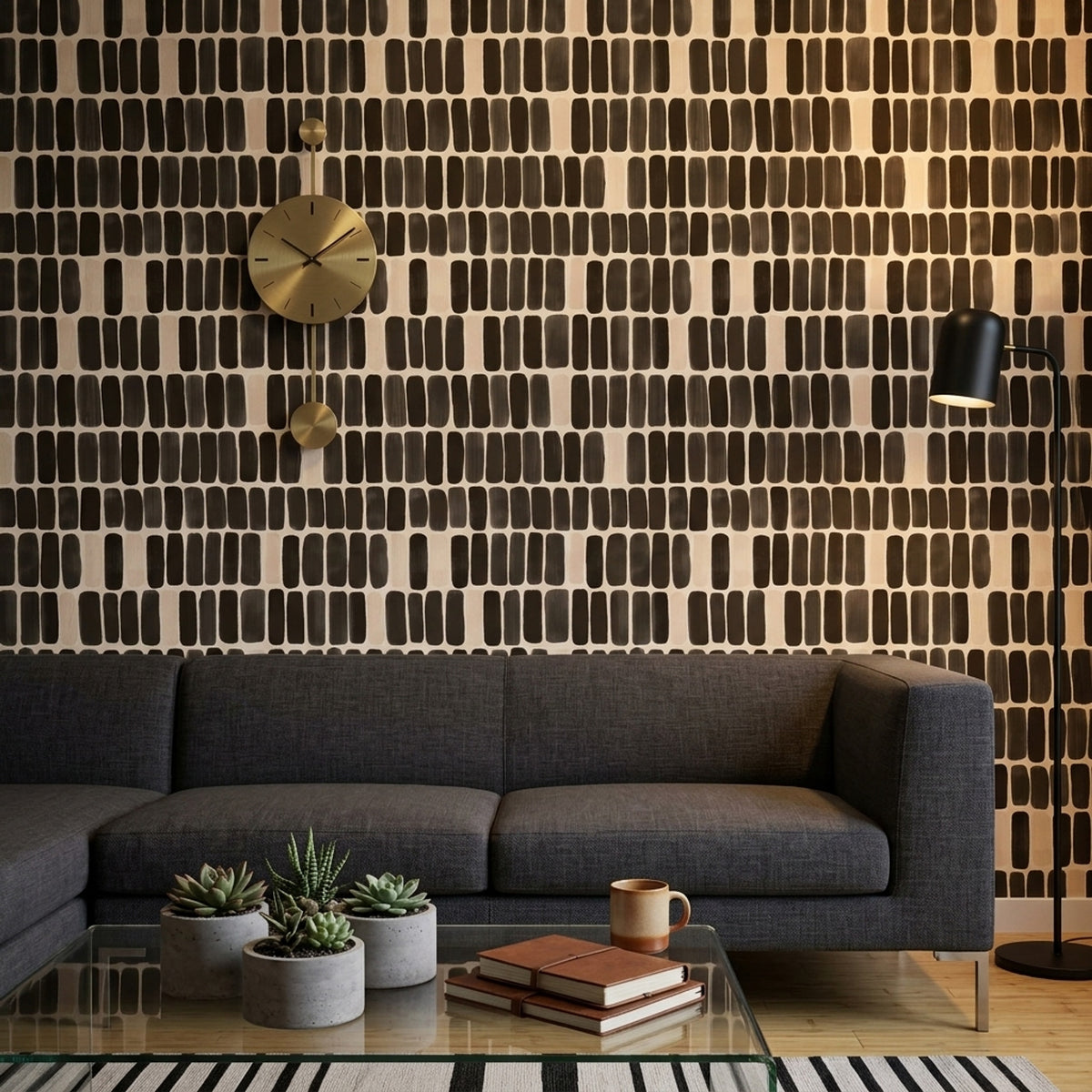 Hand Painted Brushstrokes Wallpaper Abstract Repeating Pattern Decorative Mural