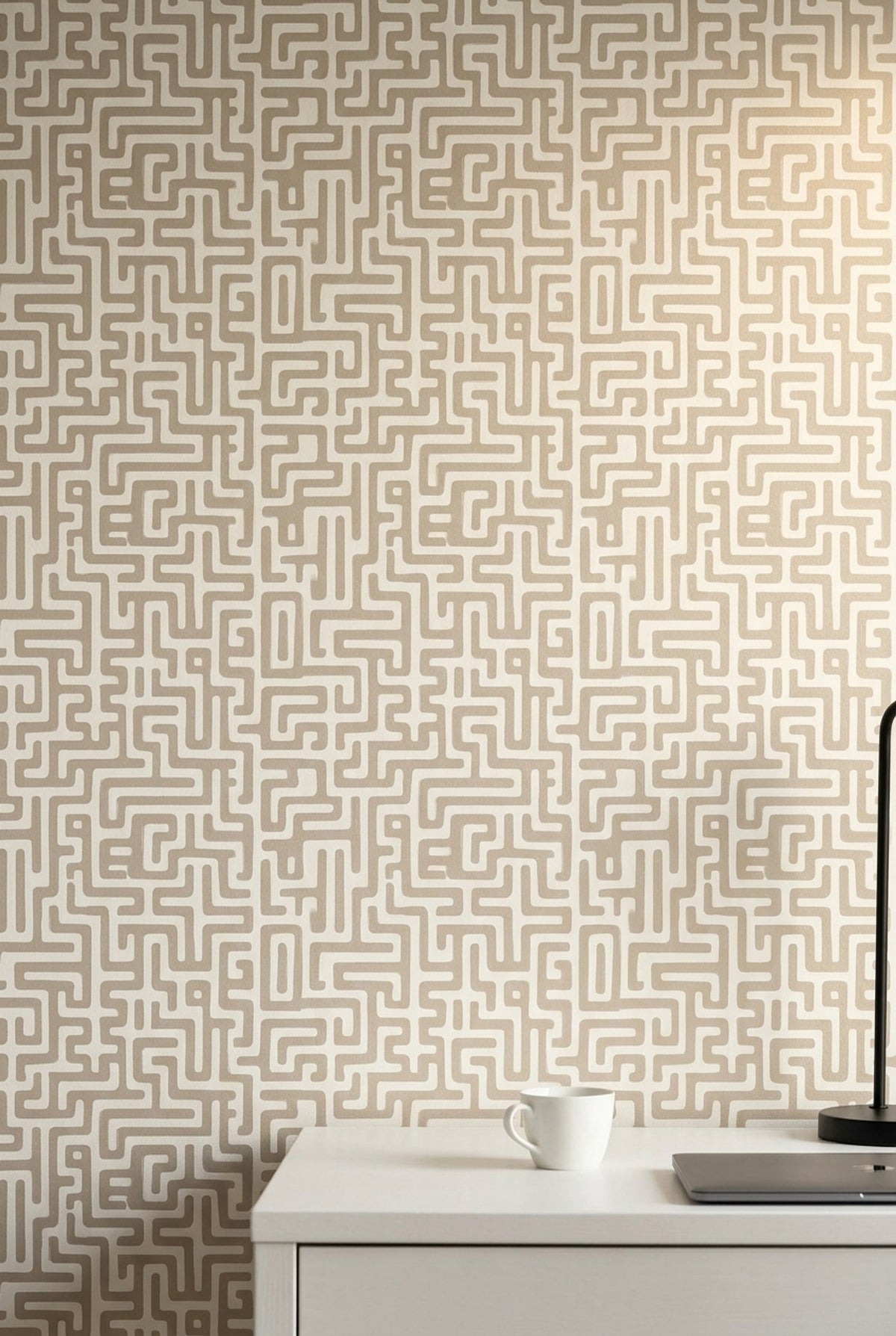 White Background Wallpaper Mid Century Modern Removable Wall Double Roll