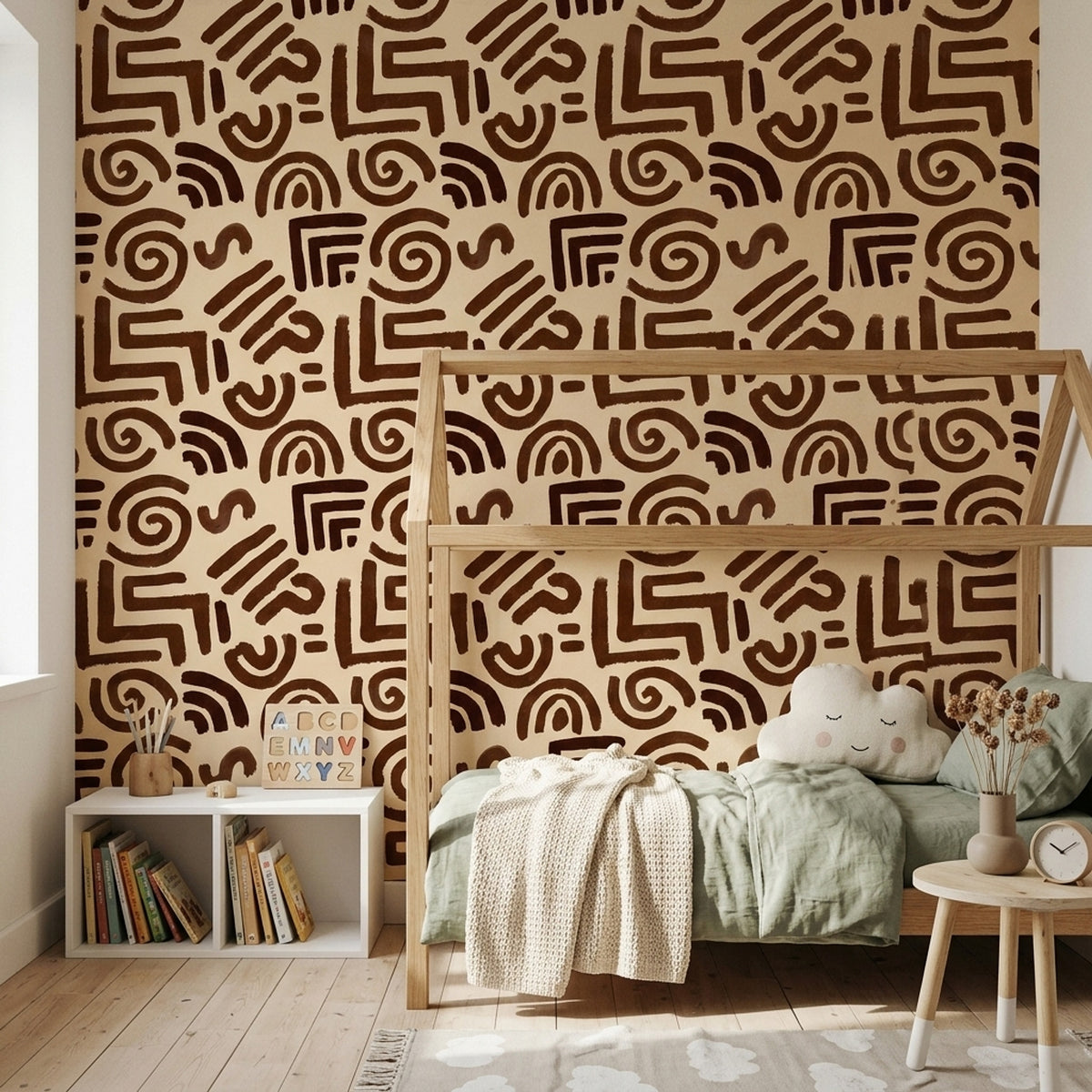Abstract Wallpaper Geometric Boho Removable Wall Decor