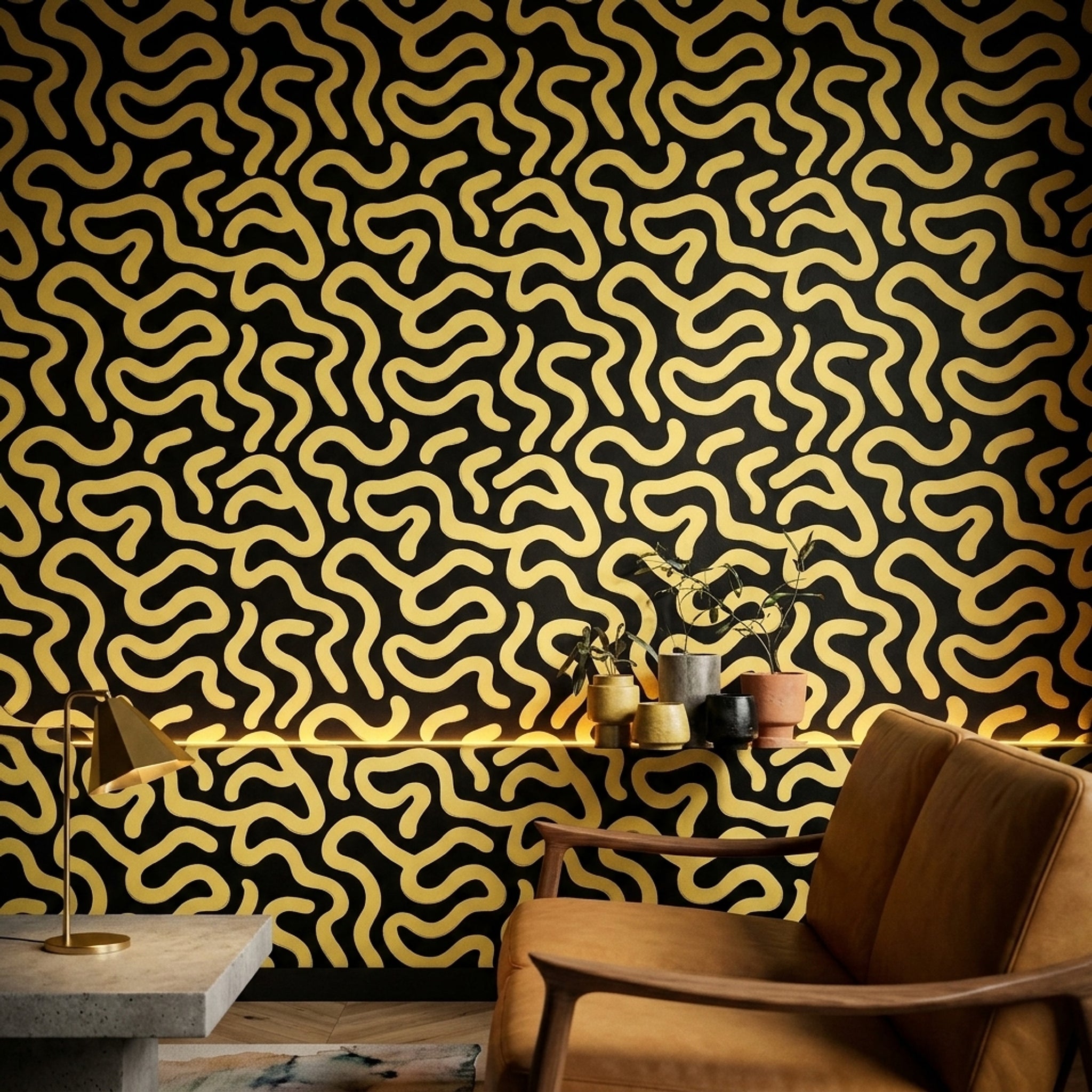 Solid Black Wallpaper Abstract Modern Removable Wall Decor