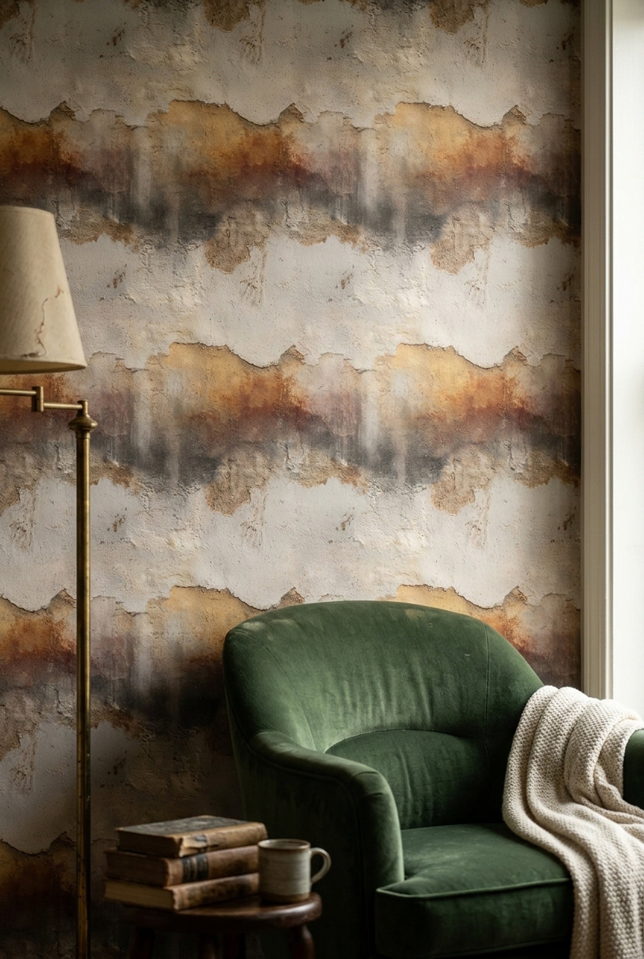 Distressed Plaster Wallpaper Stucco Texture Removable Weathered Wall Wall Double Roll