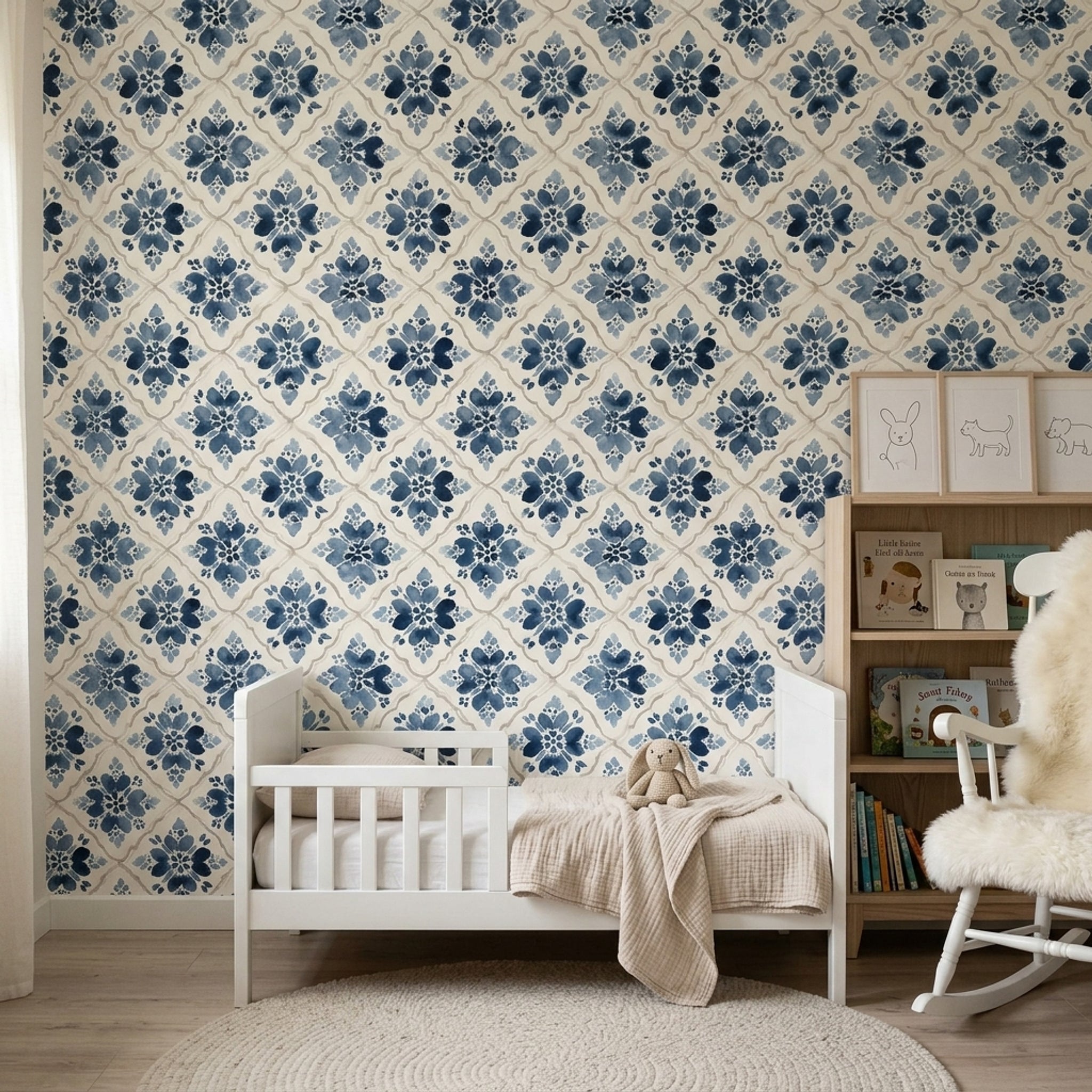 Paper Texture Wallpaper Watercolor Removable Floral Wall Double Roll