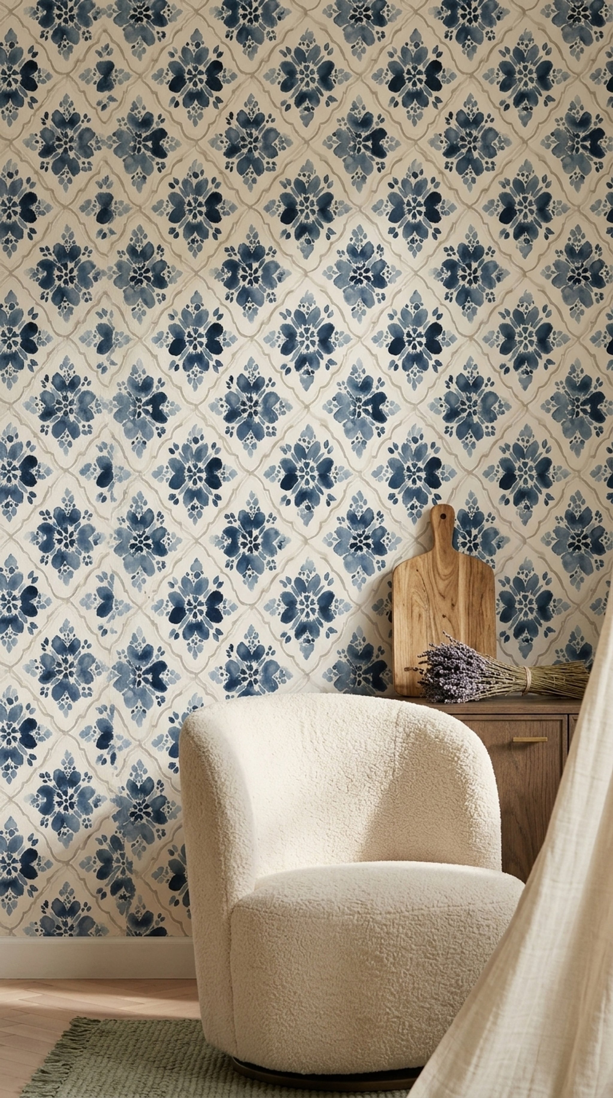 Paper Texture Wallpaper Watercolor Removable Floral Wall Double Roll