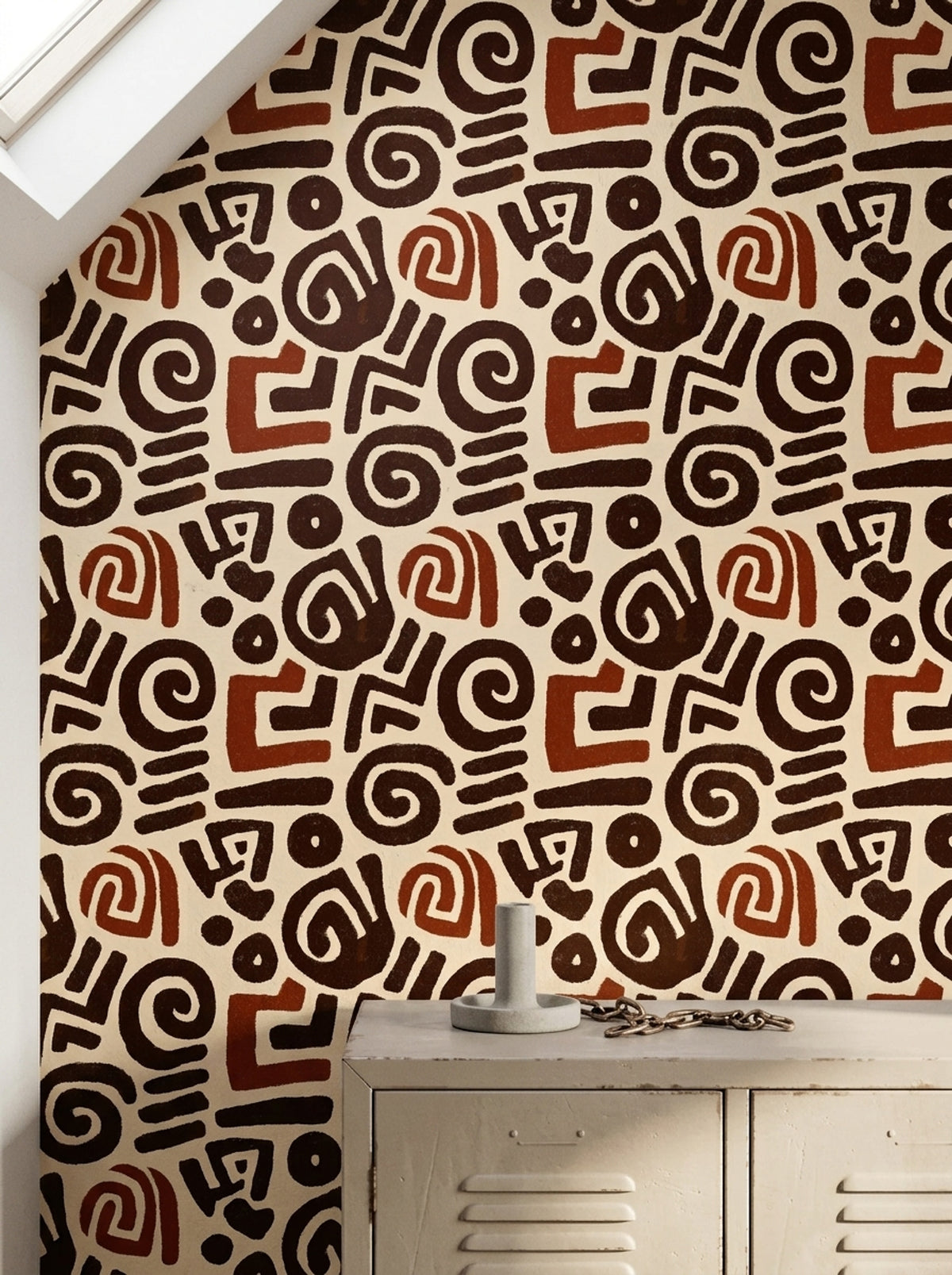 Tribal Inspired Wallpaper Boho Beige Background Decorative Mural