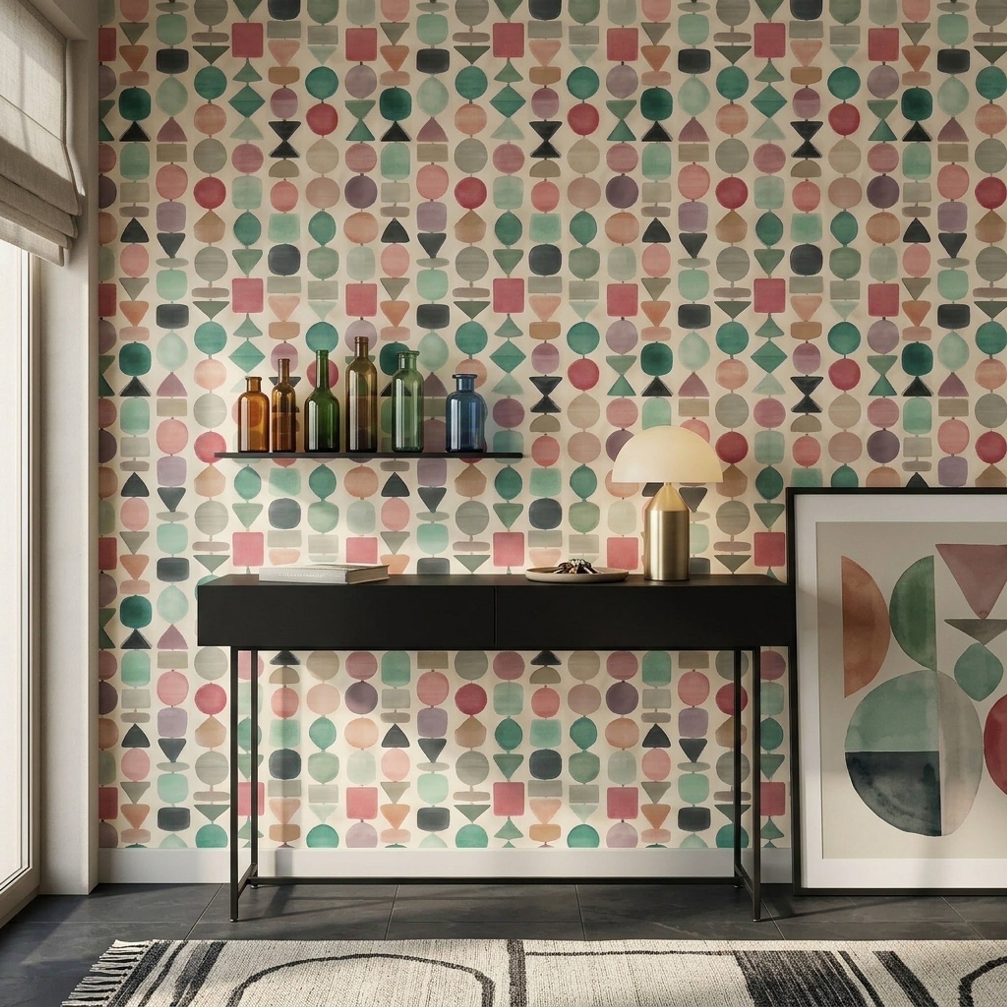 Mid Century Modern Wallpaper Totem Removable Mid Century Modern Wall Double Roll