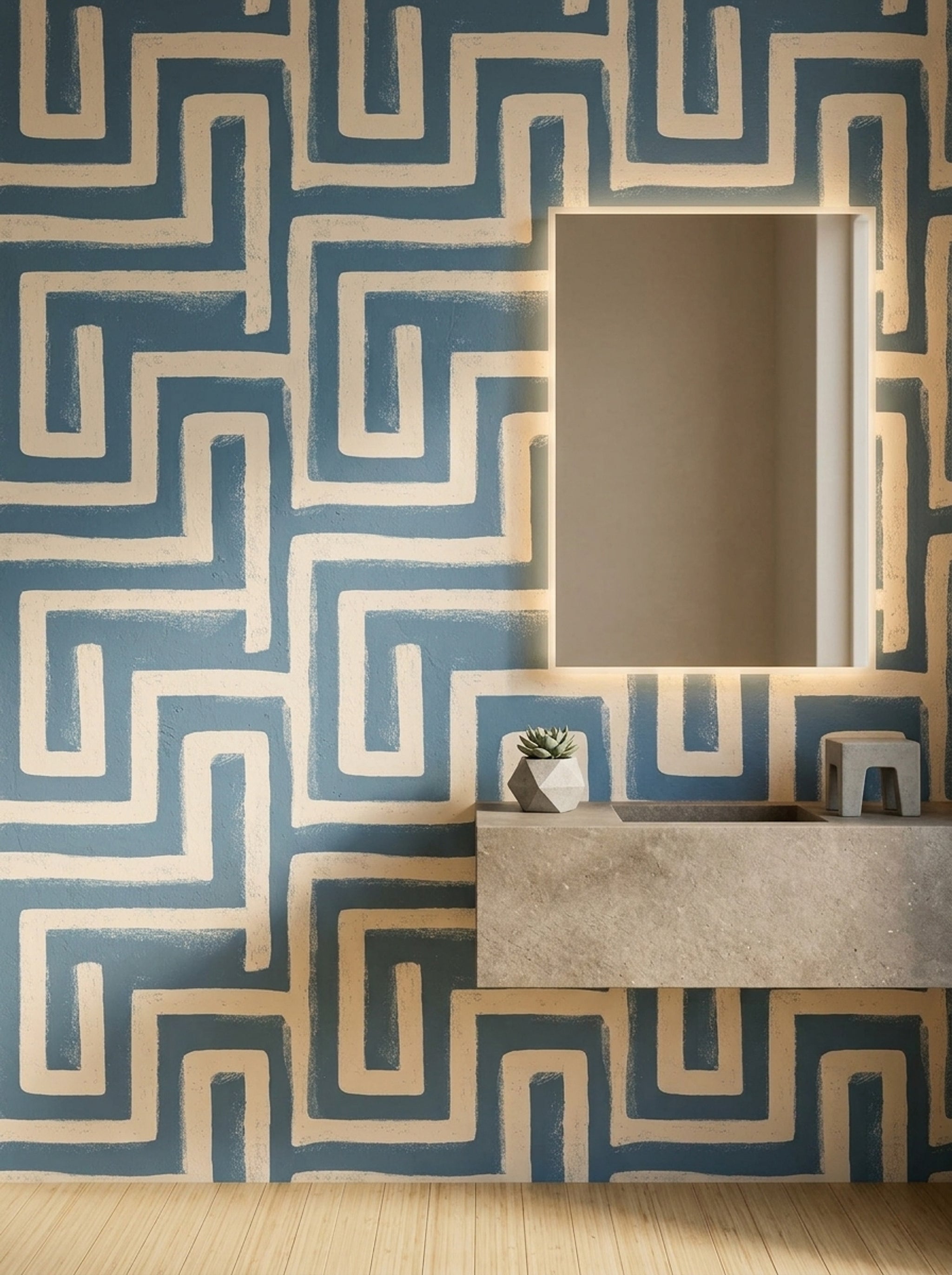 Mid Century Modern Wallpaper Geometric Minimalist Decorative Mural