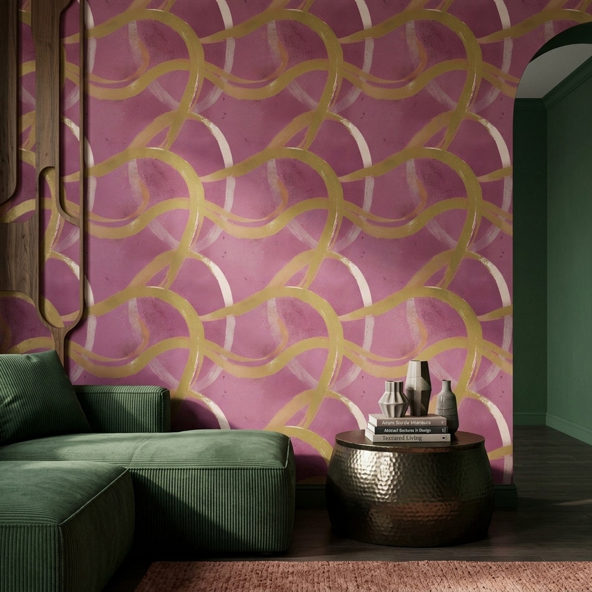 Abstract Wallpaper Modern Removable Pink Background Wall Double Roll