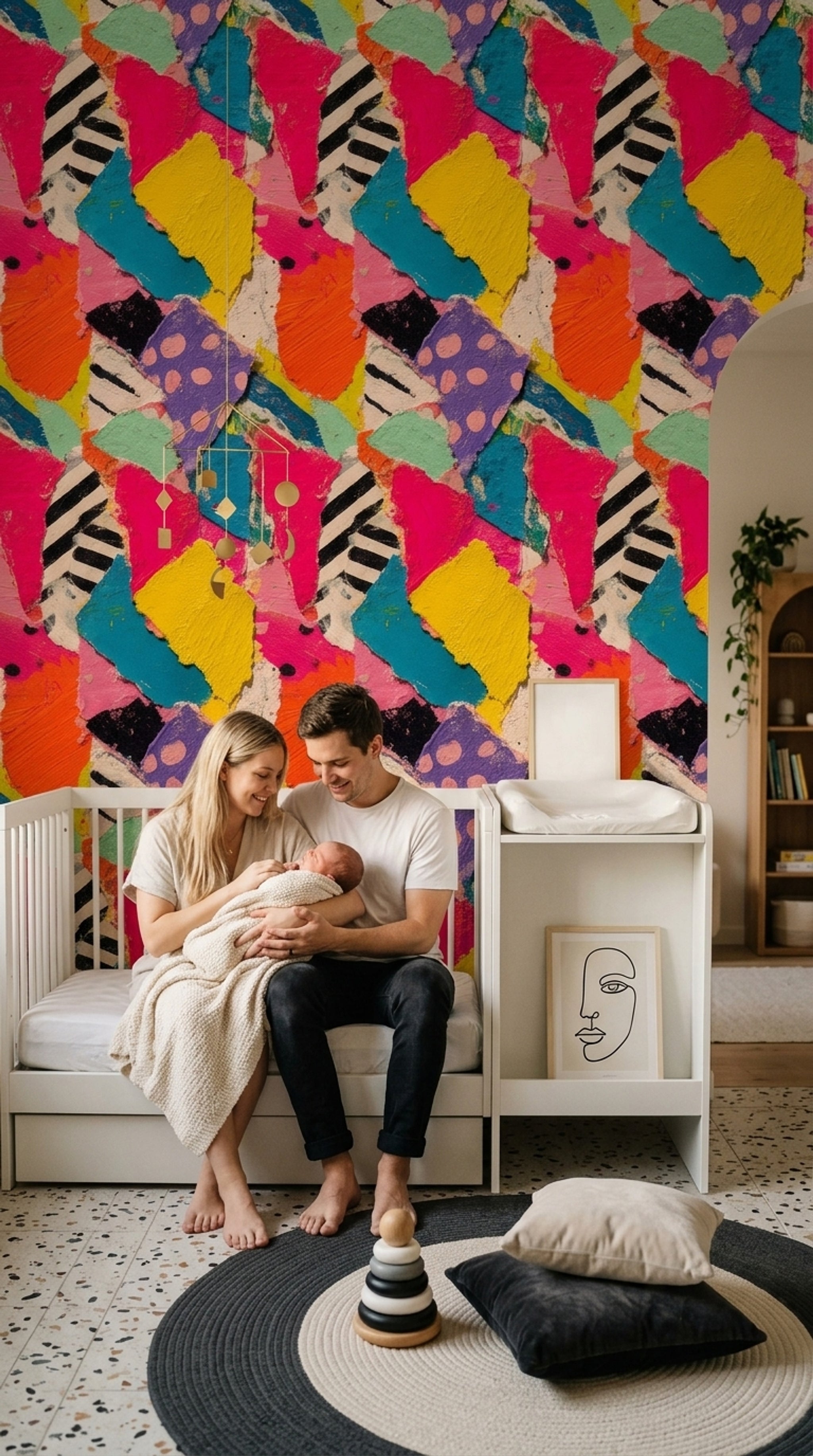 Paper Texture Wallpaper Collage Abstract Removable Wall Decor