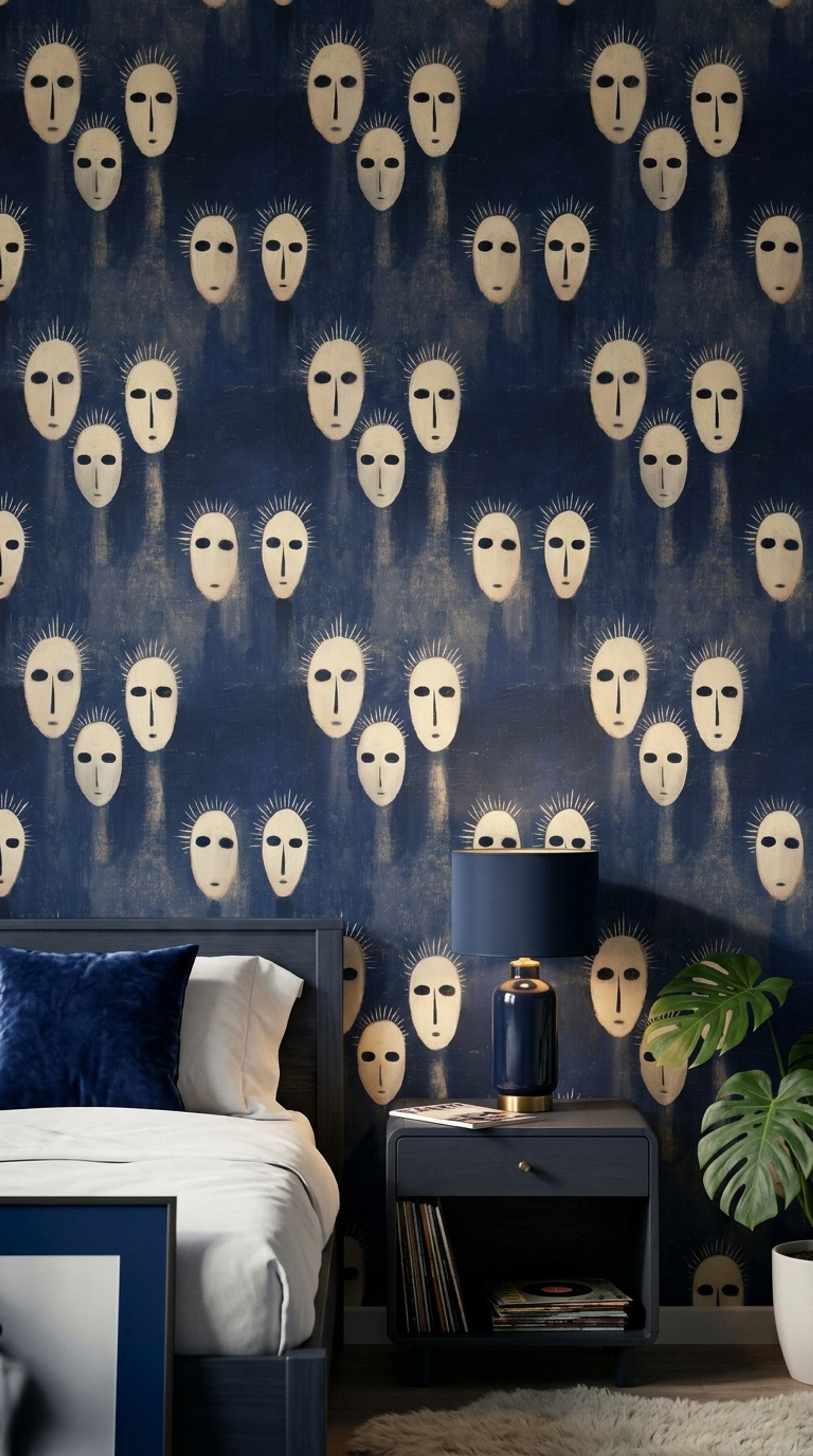 Totem Wallpaper Tribal Mask Decorative Mural