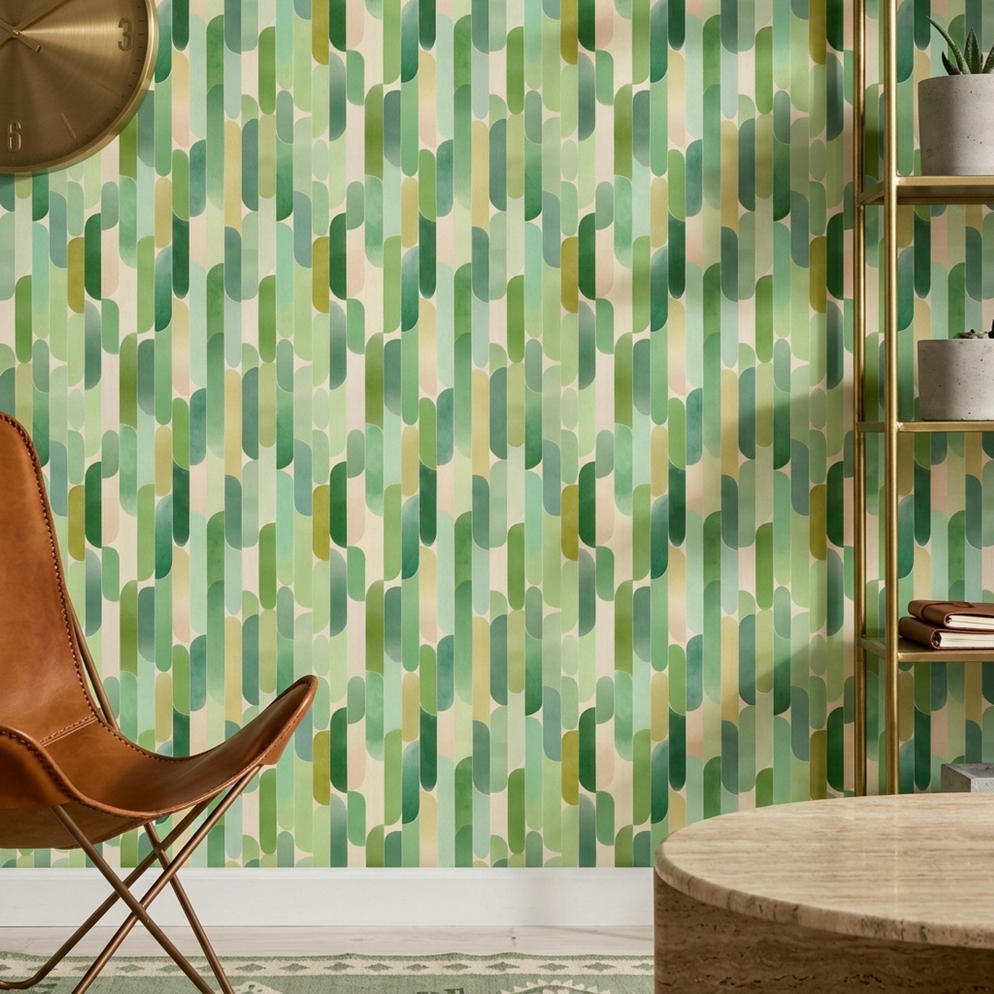Watercolor Texture Wallpaper Mid Century Modern Decorative Mural