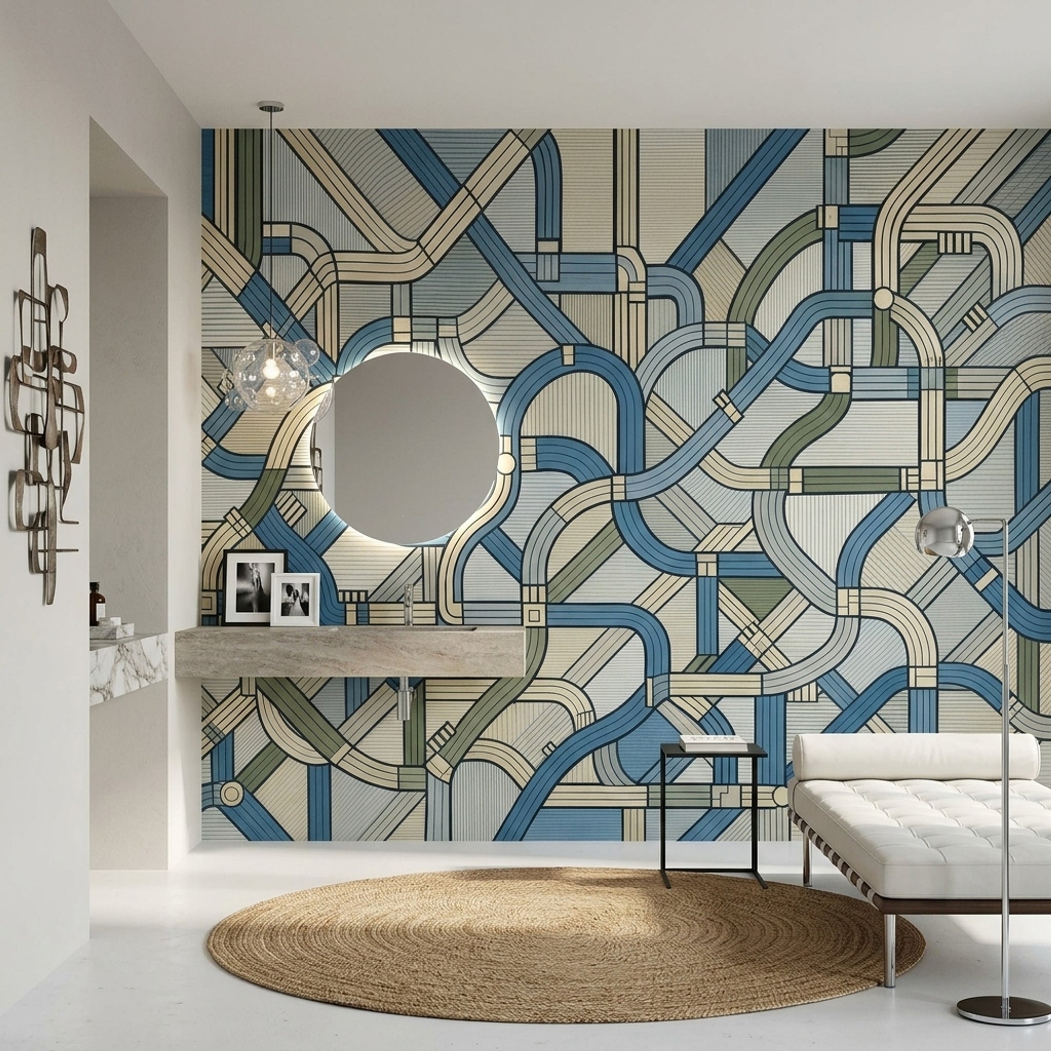 Mid Century Modern Wallpaper Retro Geometric Wall Mural