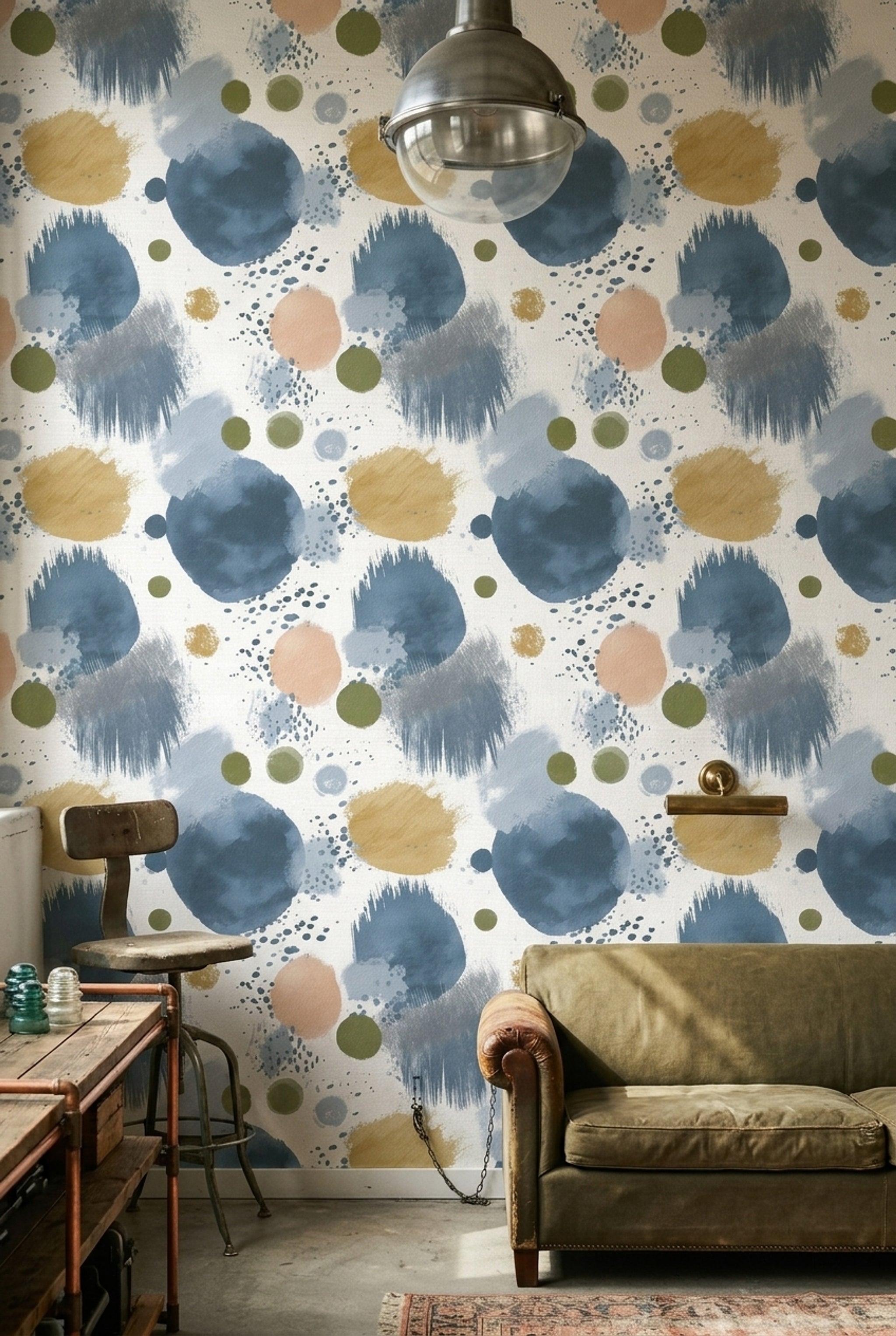 Abstract Wallpaper Painterly Removable Brushstroke Wall Double Roll
