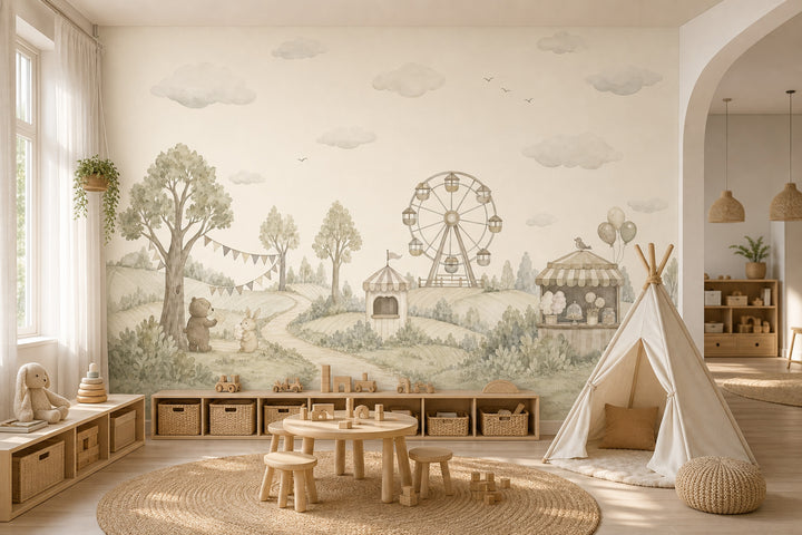 Carnival Wallpaper Watercolor Removable Storybook Wall Decor