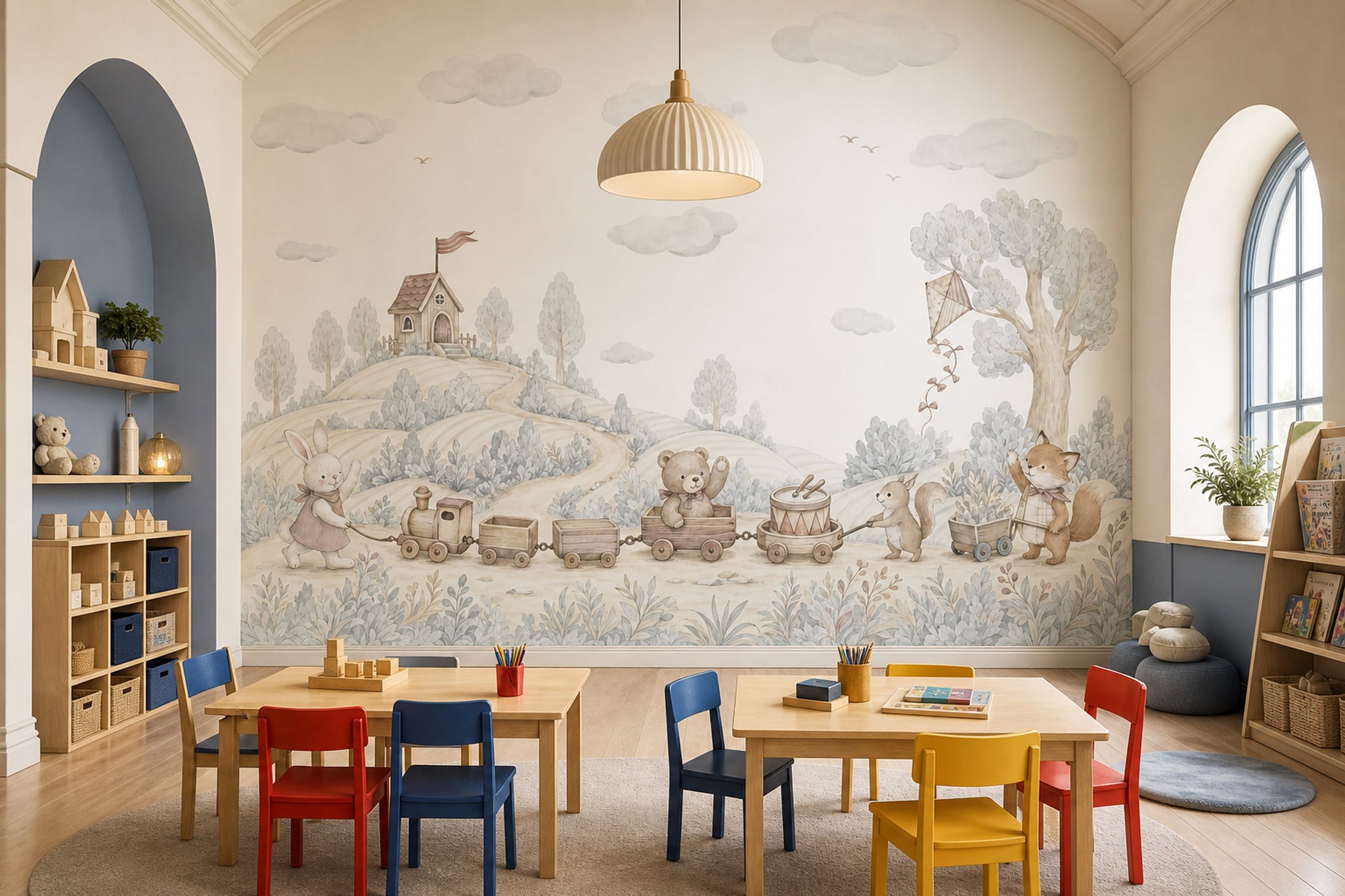 Storybook Wallpaper Watercolor Nursery Wall Mural