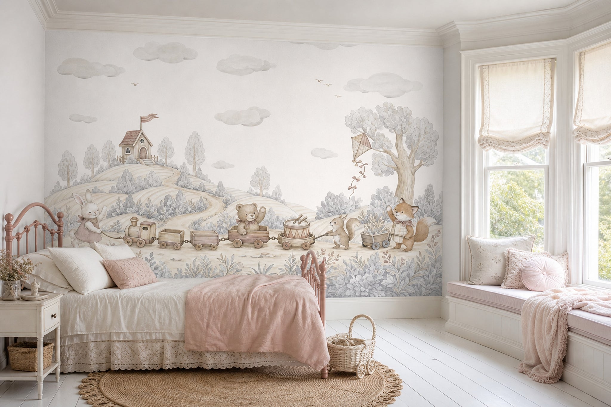 Storybook Wallpaper Watercolor Nursery Wall Mural