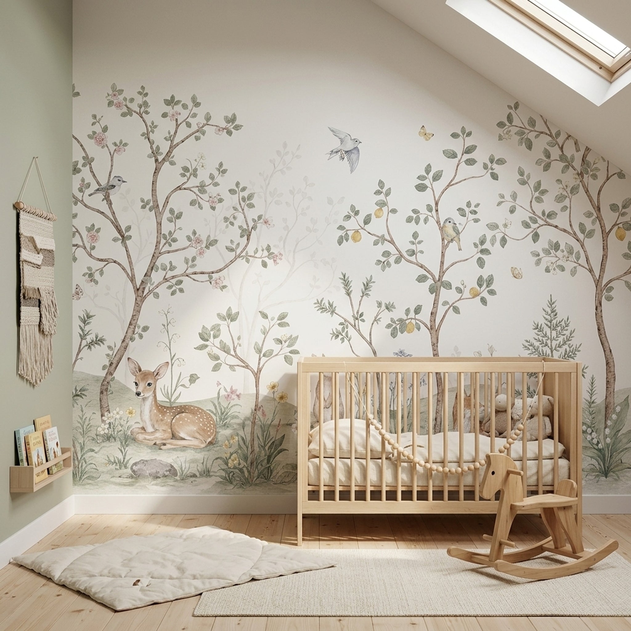Woodland Wallpaper Watercolor Storybook Wall Mural