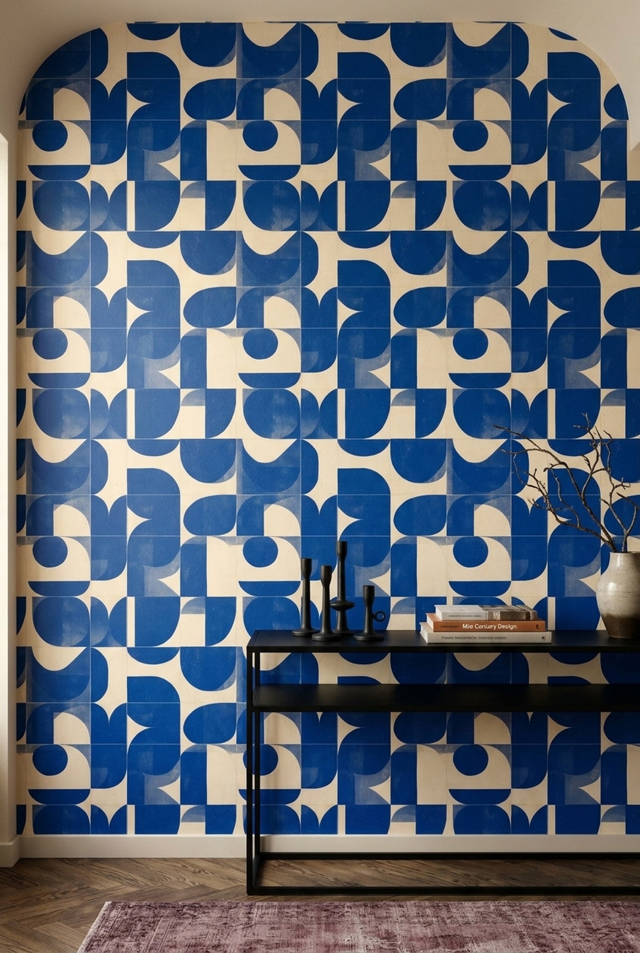 Mid Century Modern Wallpaper Retro Minimal Removable Wall Decor